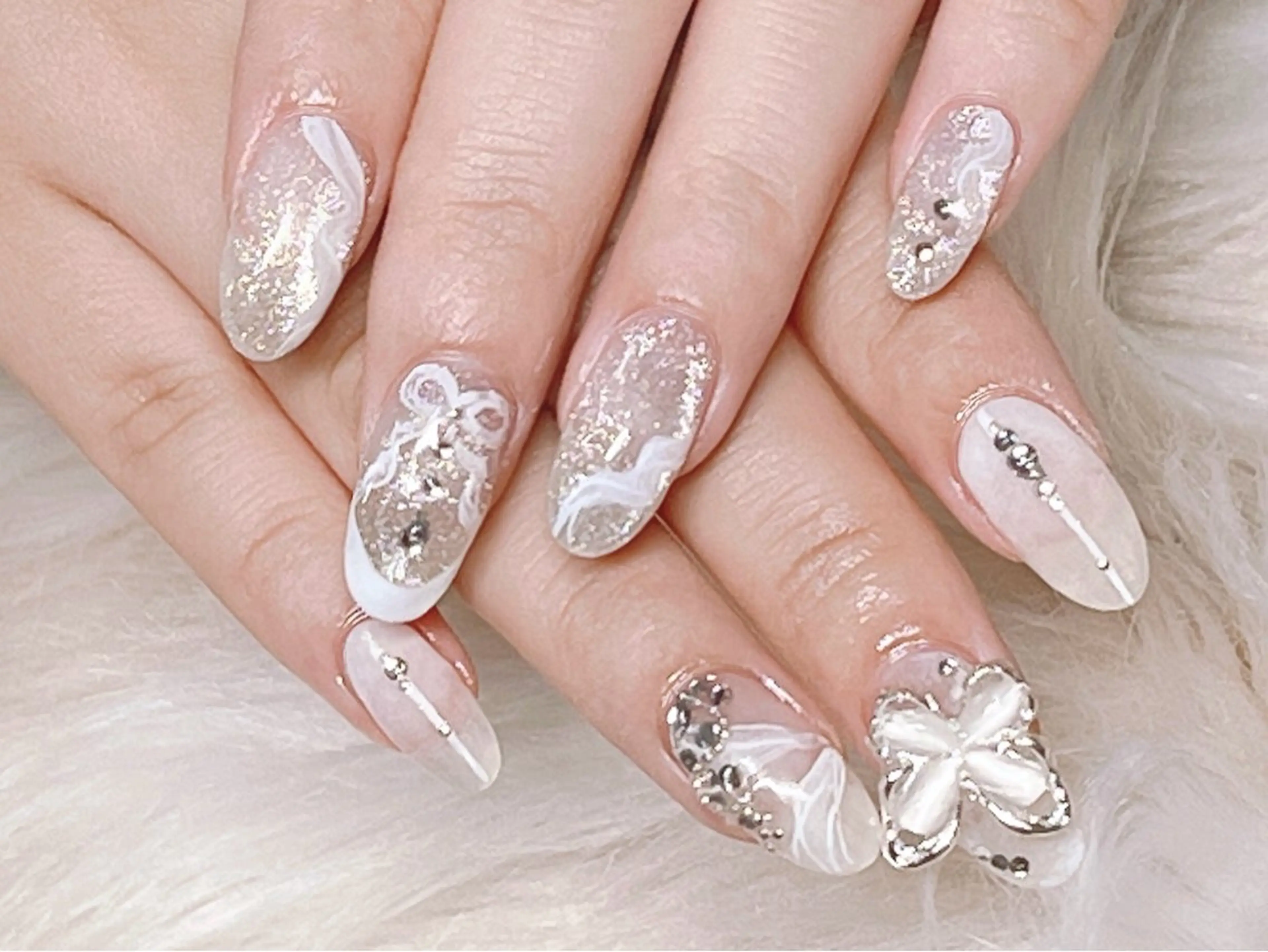 ネイル 長さ出し フットネイル フレンチネイル ジェルネイル グラデーション ハンドネイル Nail&eye Belire 新宿のネイルデザイン