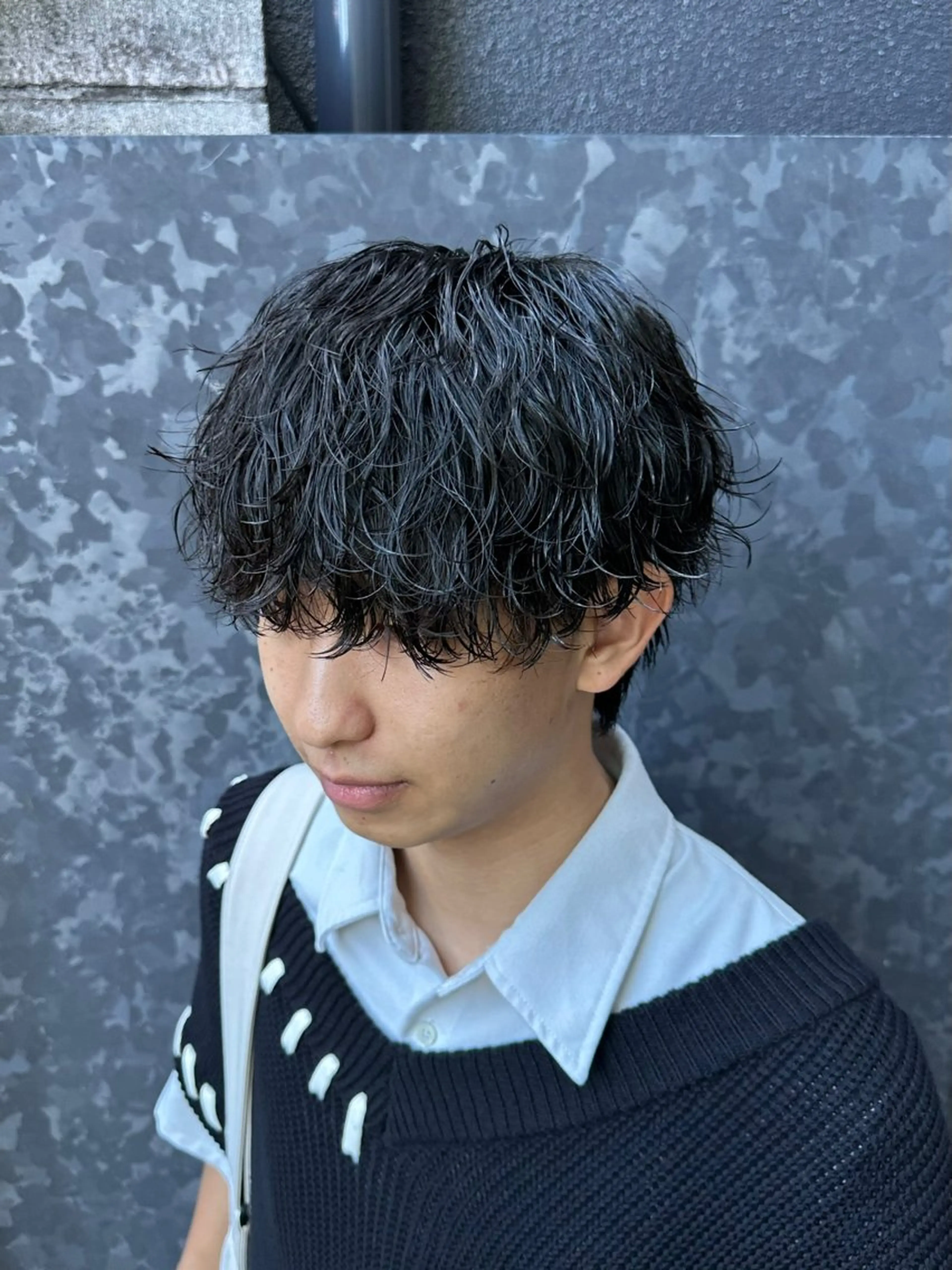 パーマ メンズ カット パーマ ニュアンス/シャドウ /韓国系/梅田茶屋町のヘアスタイル