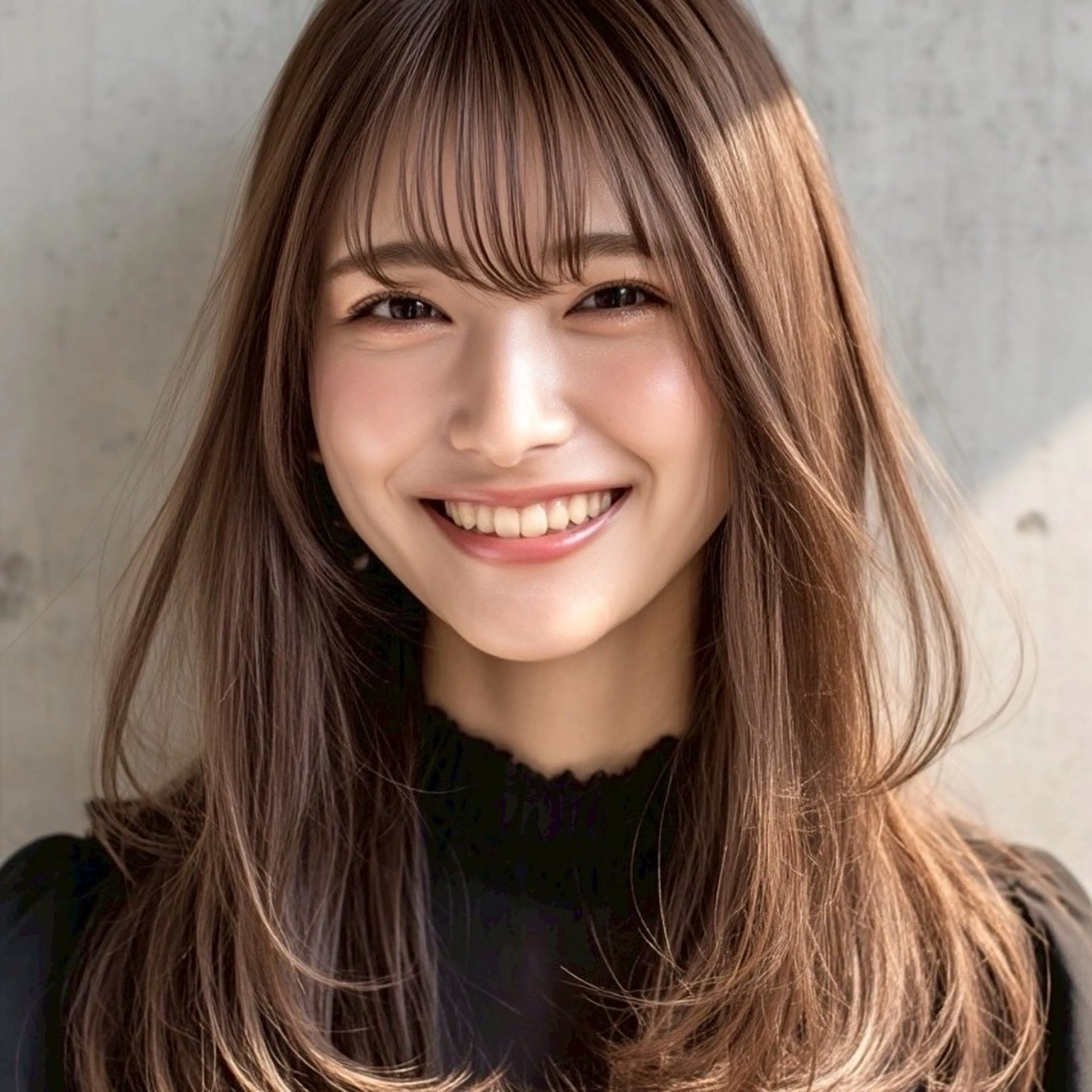 ロング カット 縮毛矯正 こうき/前髪割れ癖 改善/カット/カラーのヘアスタイル