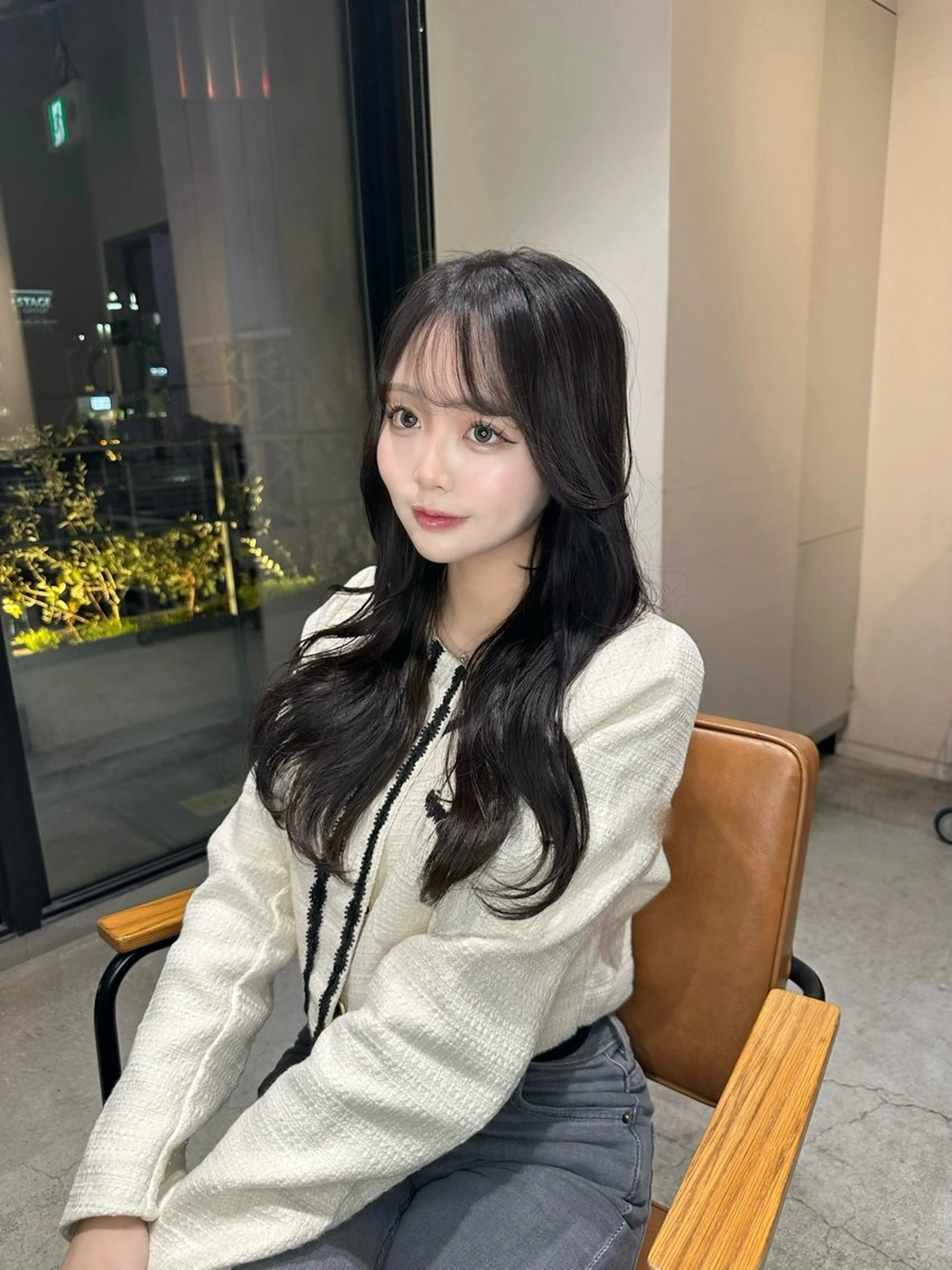 ロング カラー 韓国レイヤーカット 透明感カラー冨田那樹のヘアスタイル