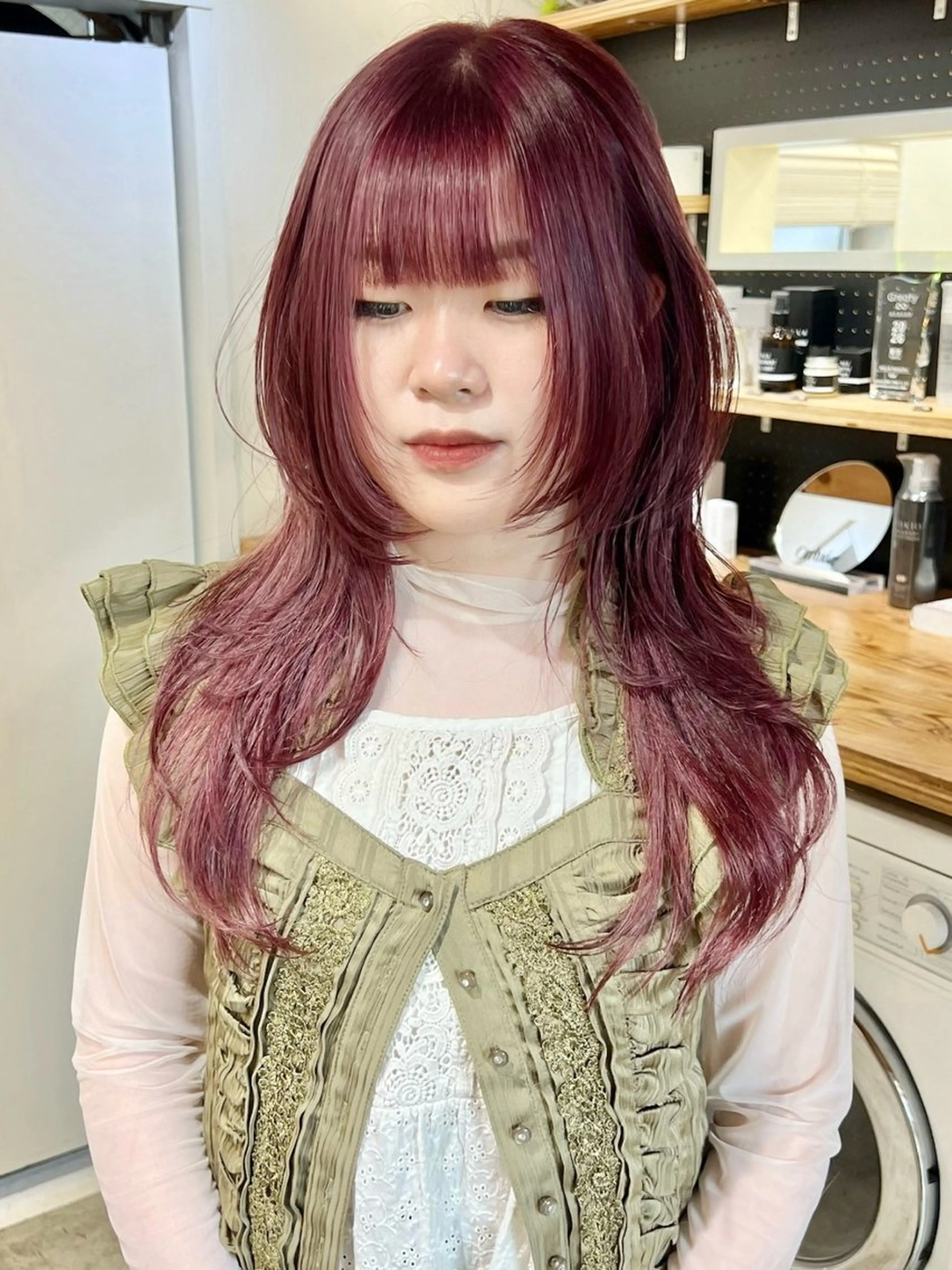 ロング ヘアカラー 暖色カラー/レイヤー カット☁️MEI☁️のヘアスタイル