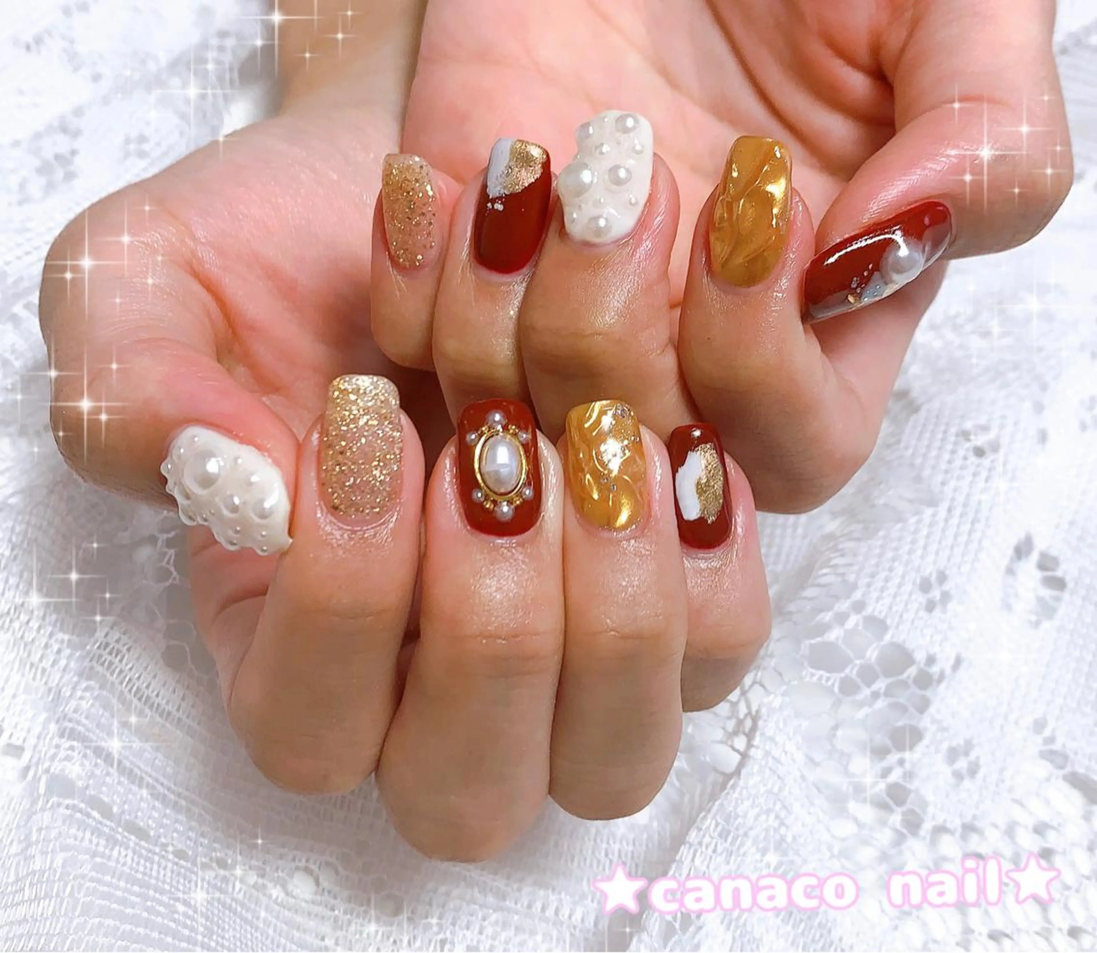 ネイル アートネイル ジェルネイル ミラーネイル パラジェル ストーンネイル ハンドネイル ハンドケア ベテランネイル cnc  nailのネイルデザイン