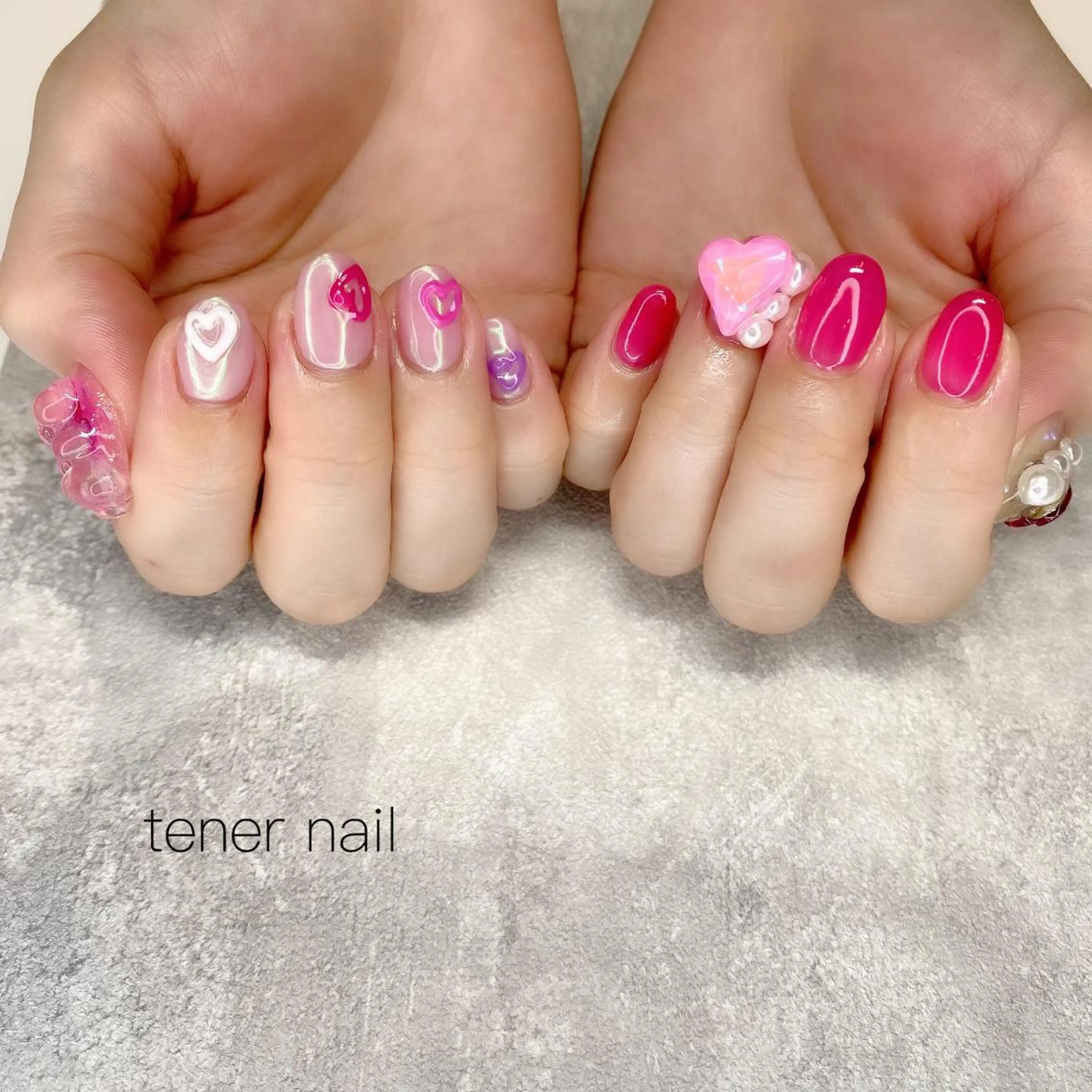 ネイル ハート ピンク テネルネイル tener nailのネイルデザイン