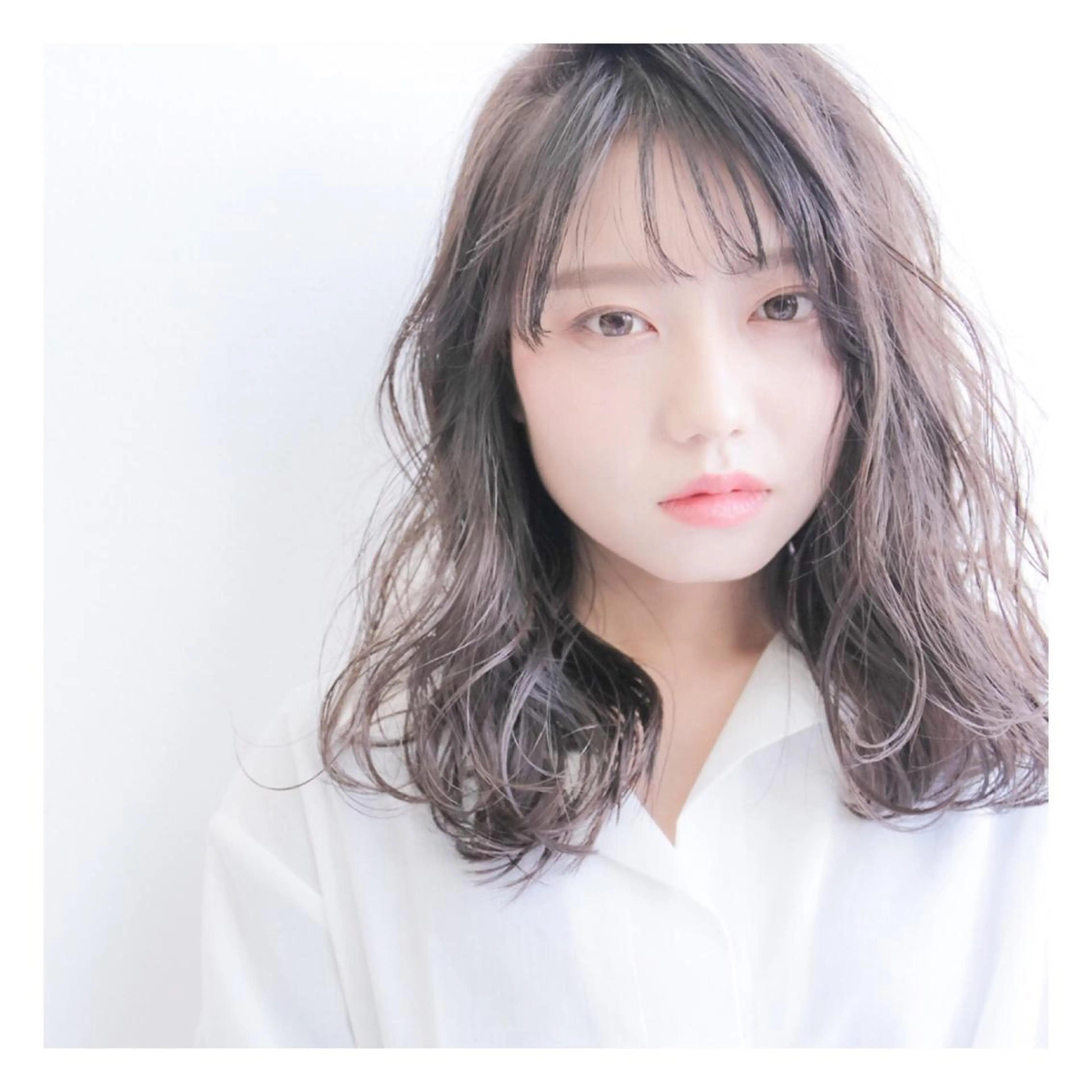 セミロング カラー パーマ ba-boo 広島のヘアスタイル
