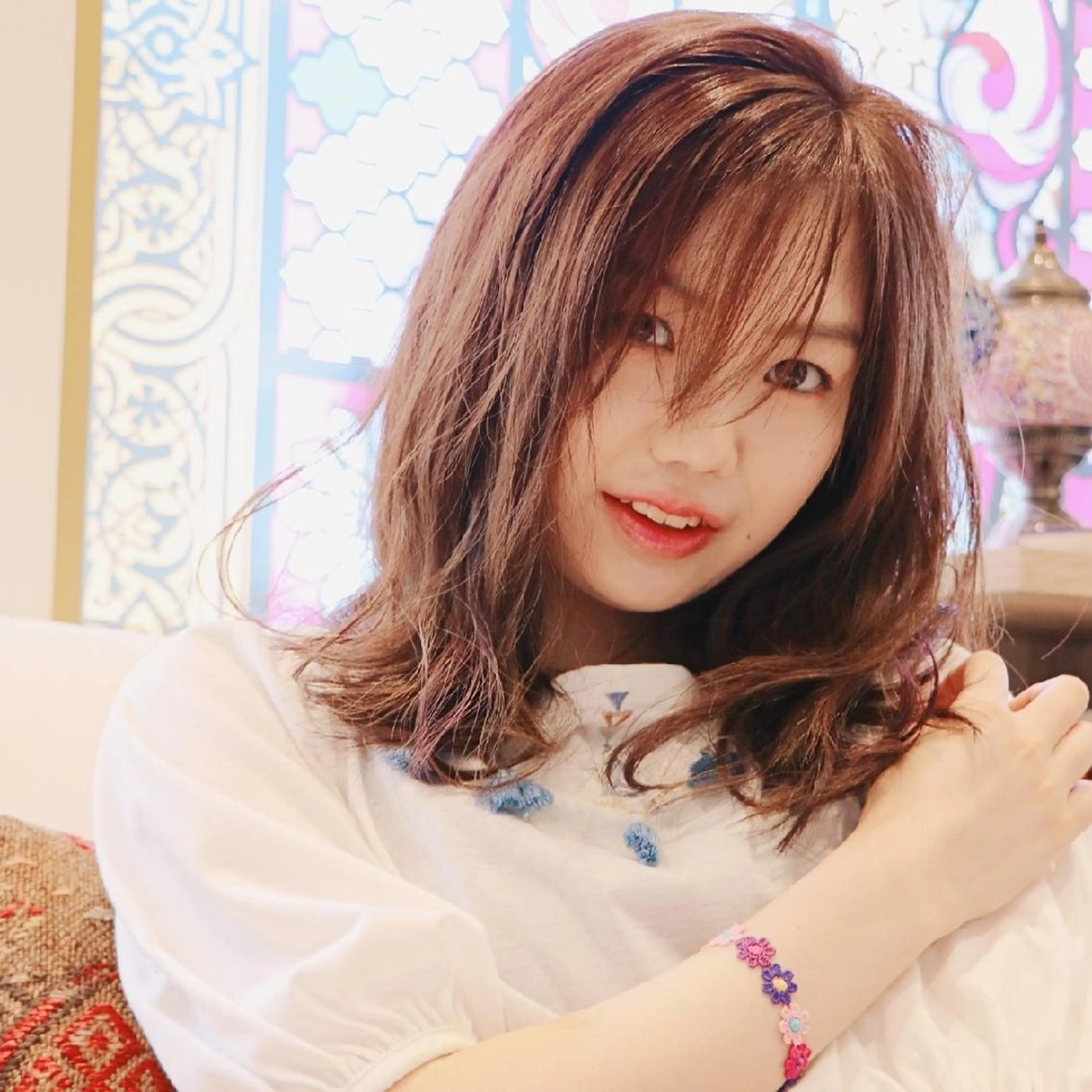 セミロング カラー パーマ アディクシーカラー イルミナカラー 徳永 博志のヘアスタイル