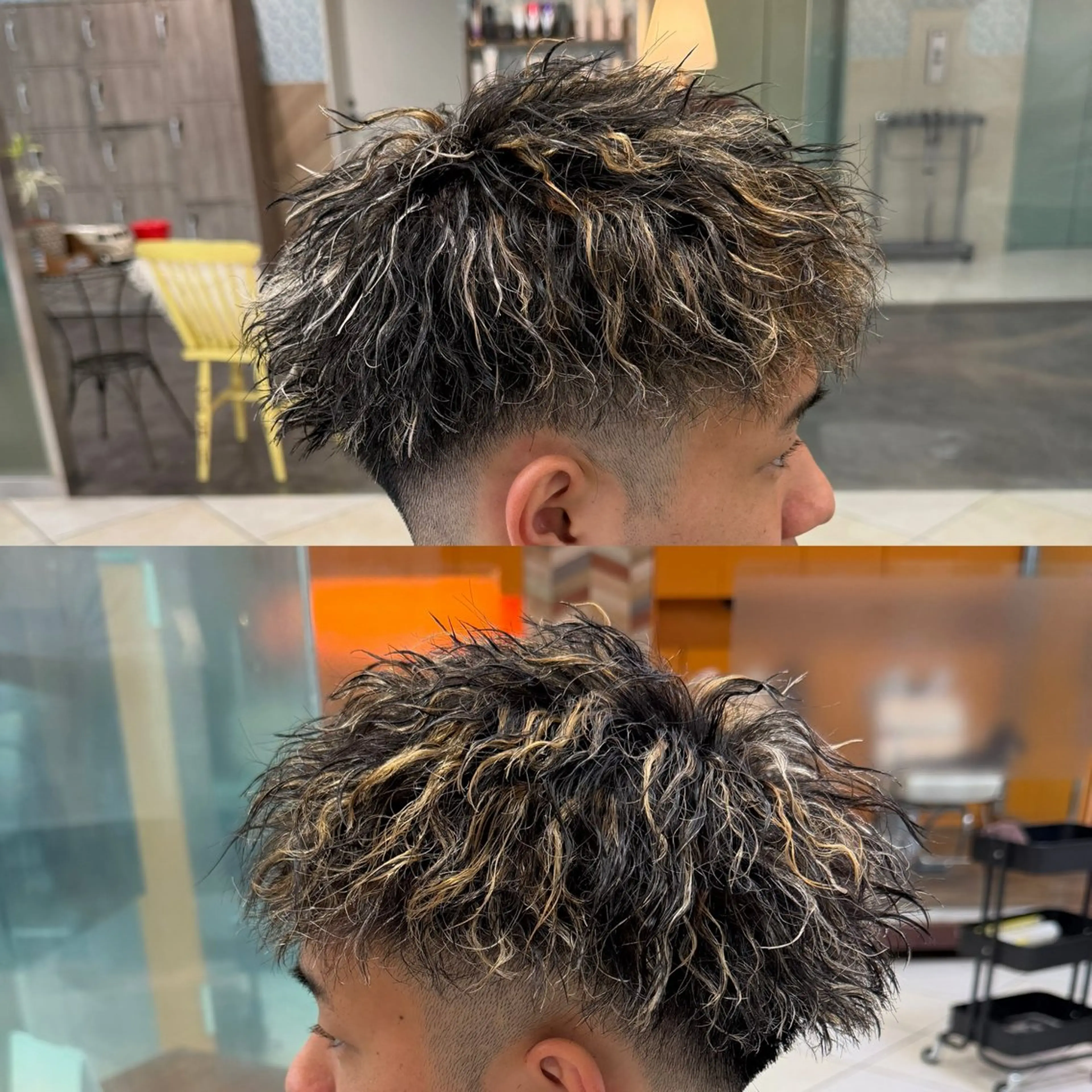 カラー パーマ メンズ メンズハイライト ハイライトカラー 宇田川 大輝のヘアスタイル