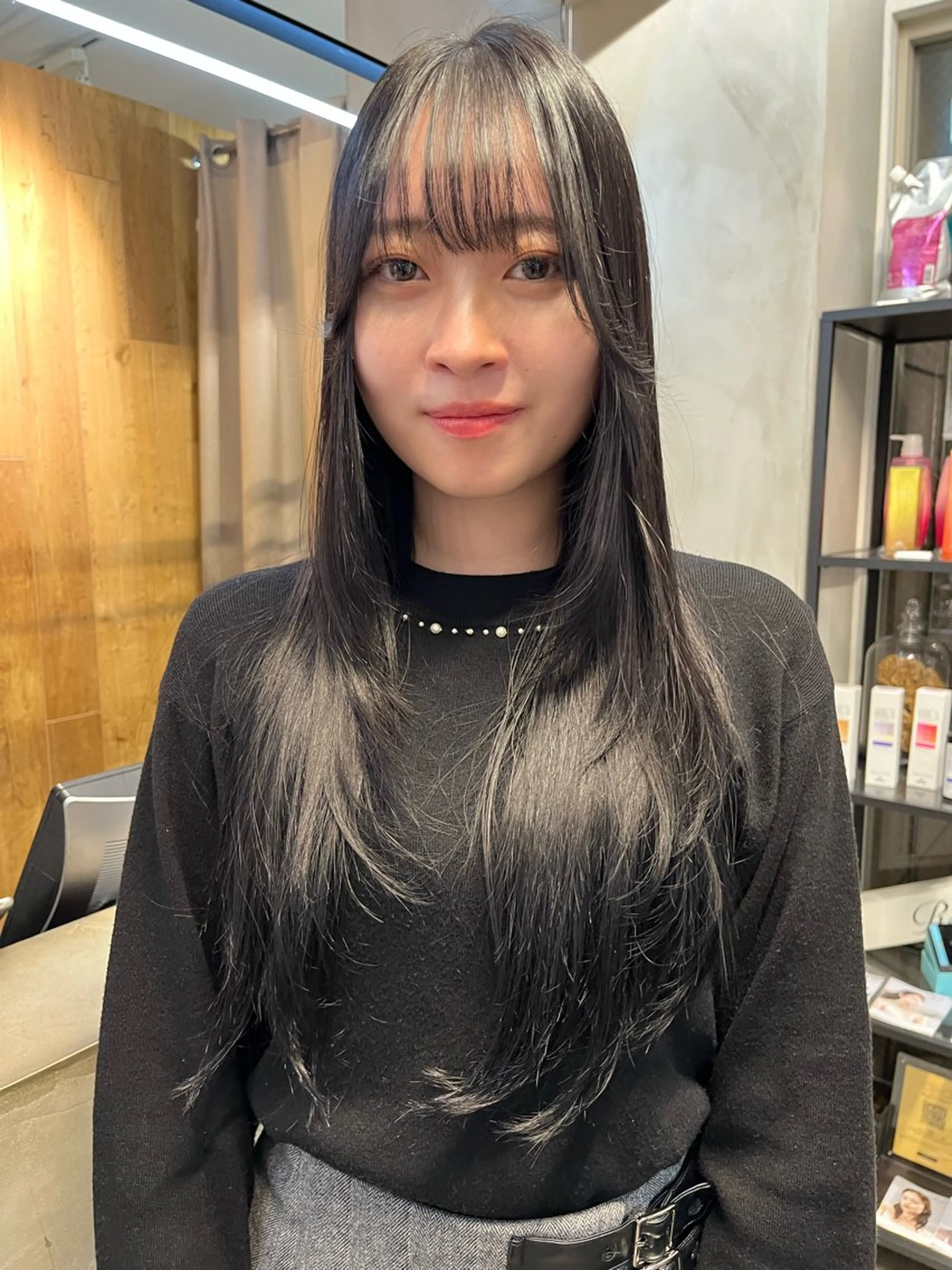 セミロング カラー 透明感カラー ヘアカラー トリートメント 赤み消しカラー/ ナチュラル/トモキのヘアスタイル