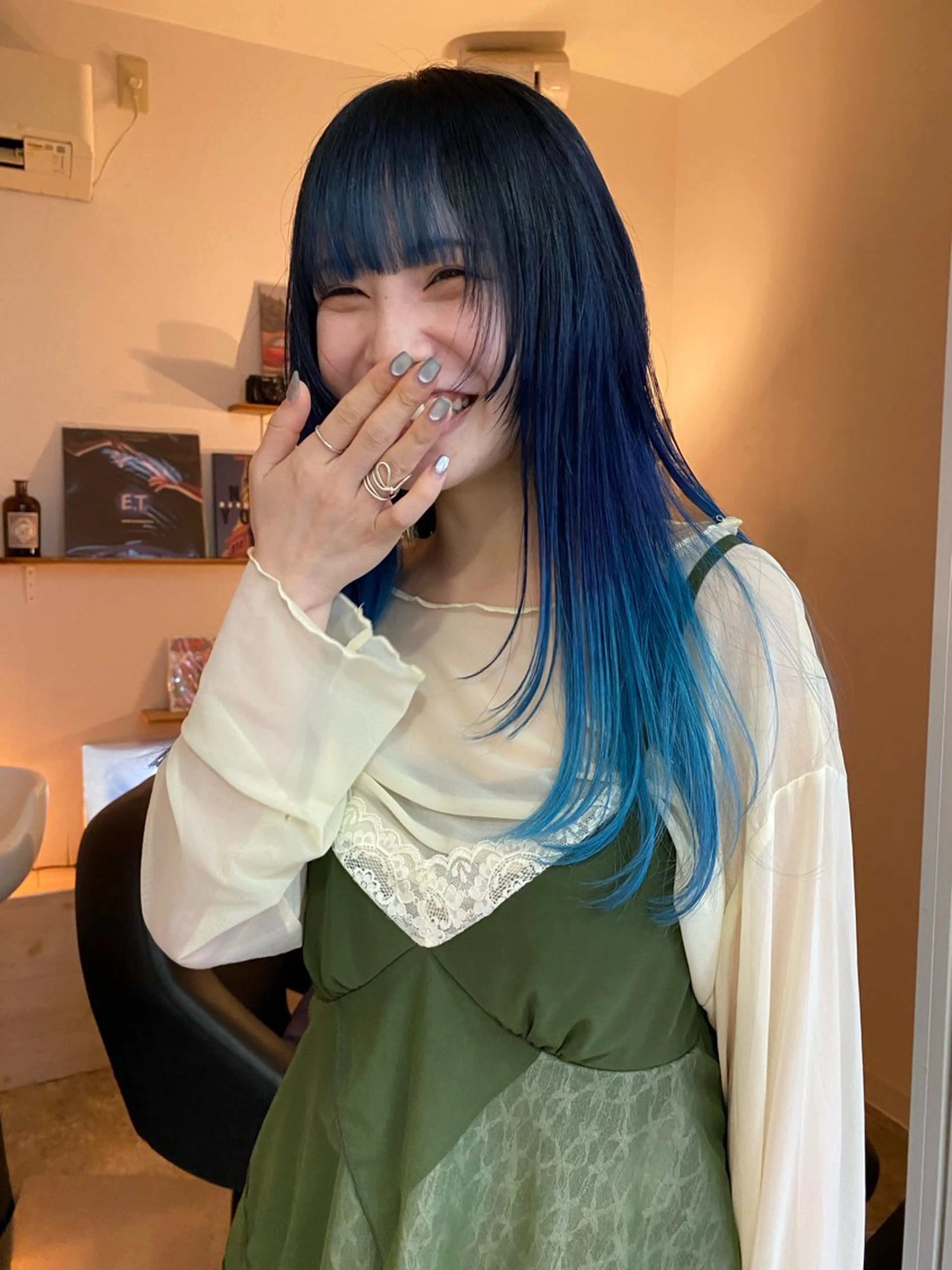 ロング カラー カット ヘアカラー トリートメント 森貴裕/ベージュ/ パーマ/オリーブのヘアスタイル