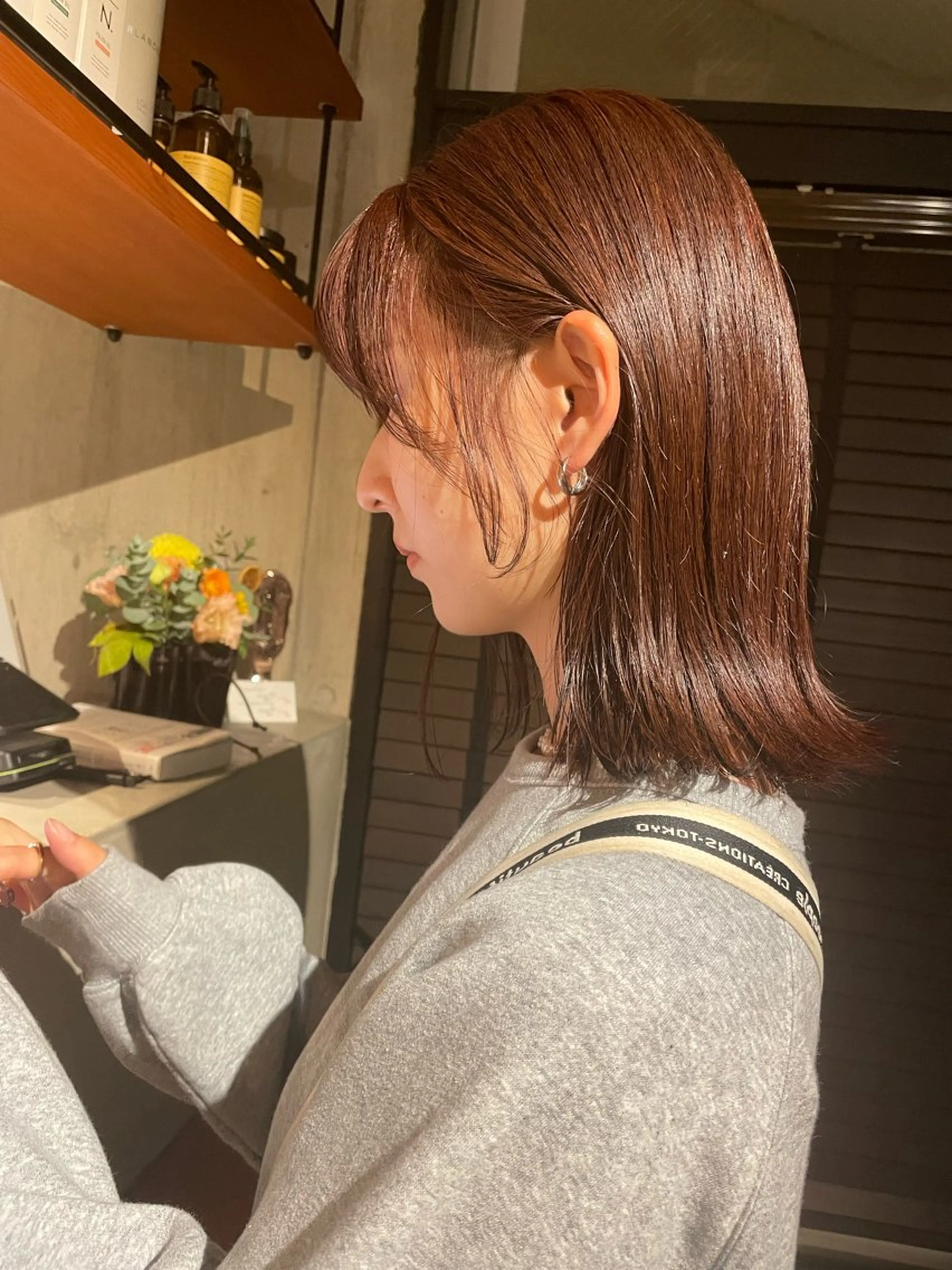 ミディアム カラー カット ヘアカラー トリートメント mizuho .のヘアスタイル