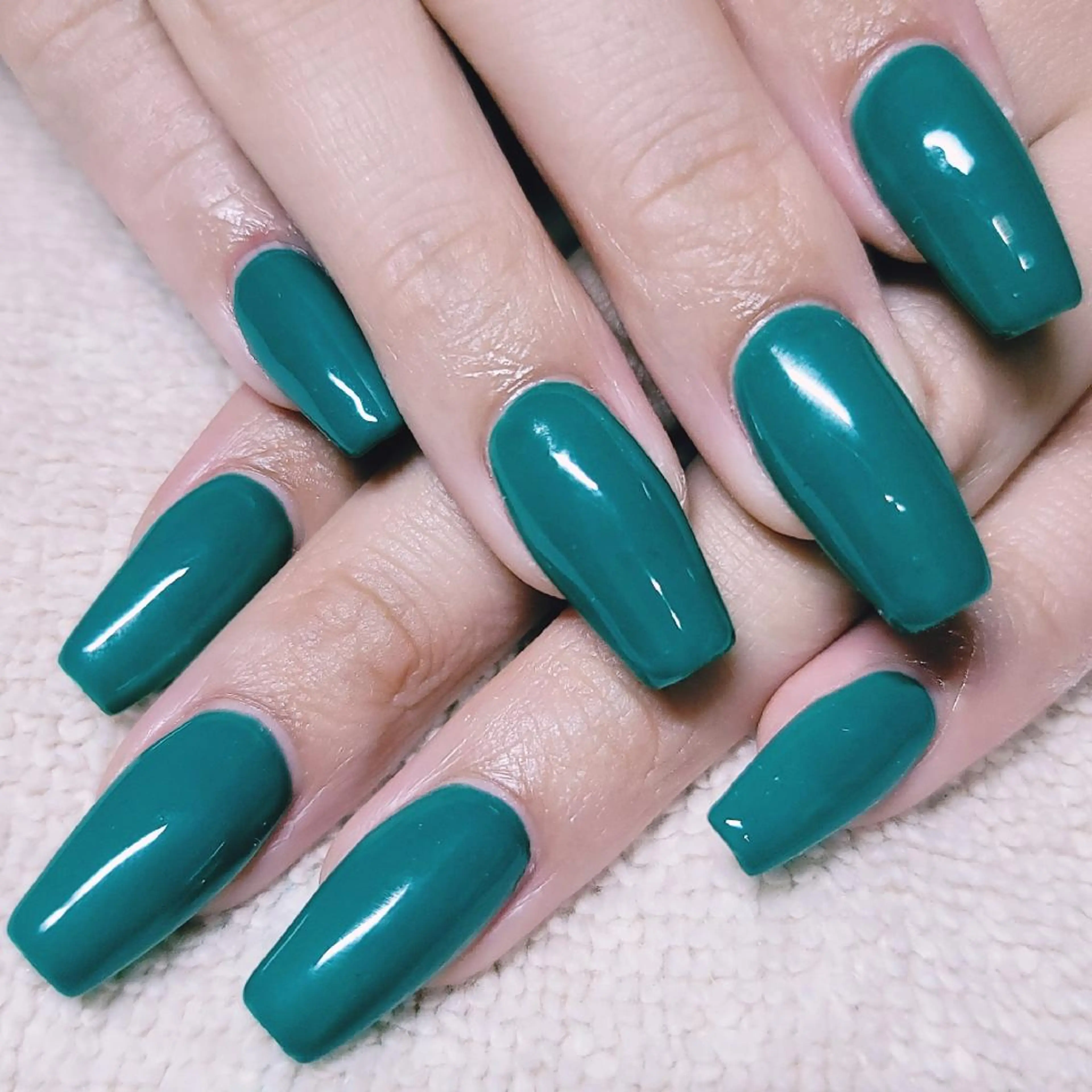 ネイル グリーン ワンカラーネイル ハンドネイル よしだ ひろきのネイルデザイン