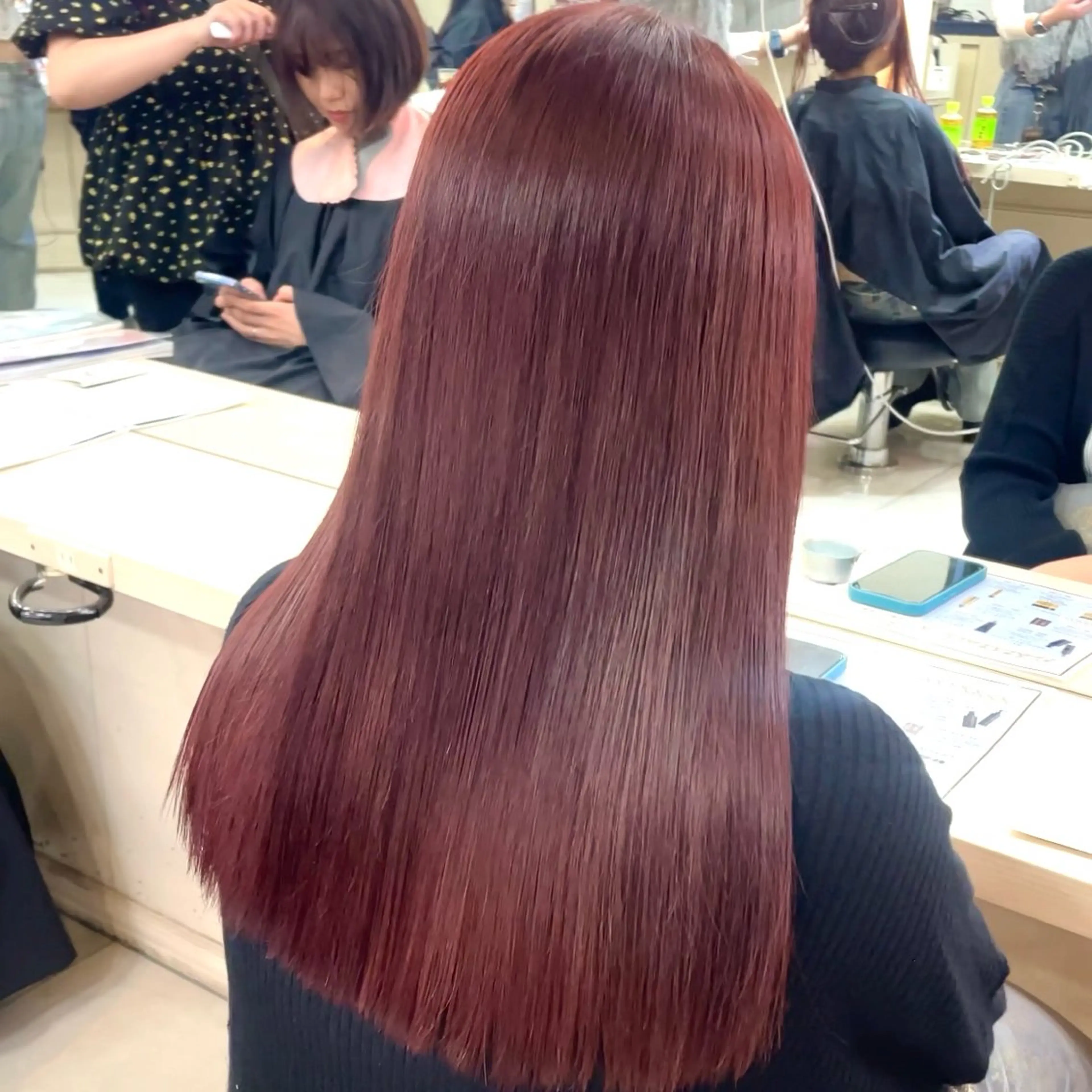 セミロング カラー ヘアカラー トリートメント 横浜パーマ🌐ボブ✨ 暖色カラーもえかのヘアスタイル