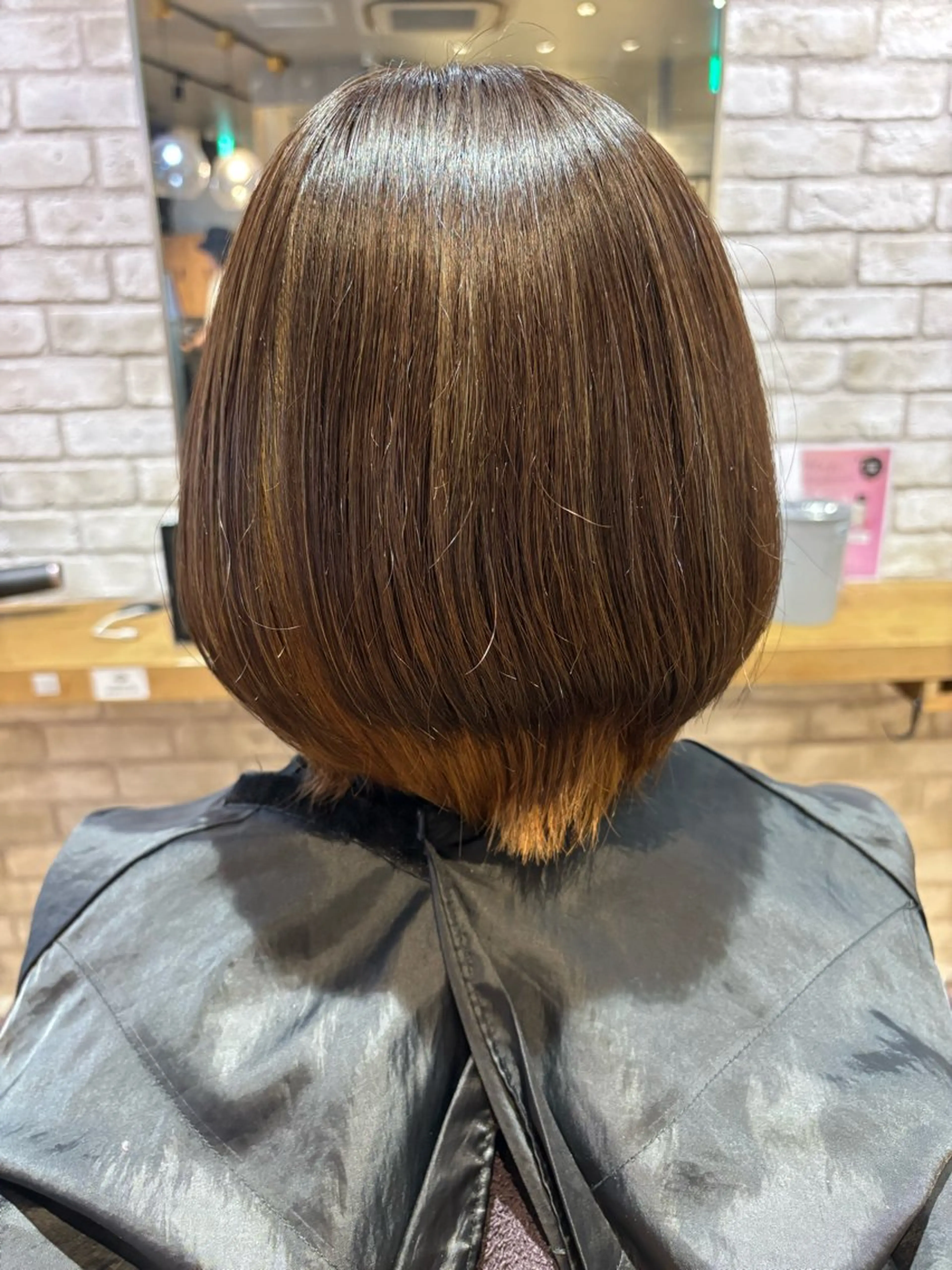 ショート カラー ブラウンカラー ナチュラルブラウン 🎀ワンレンボブ🎀 ワンカラー　あゆみのヘアスタイル