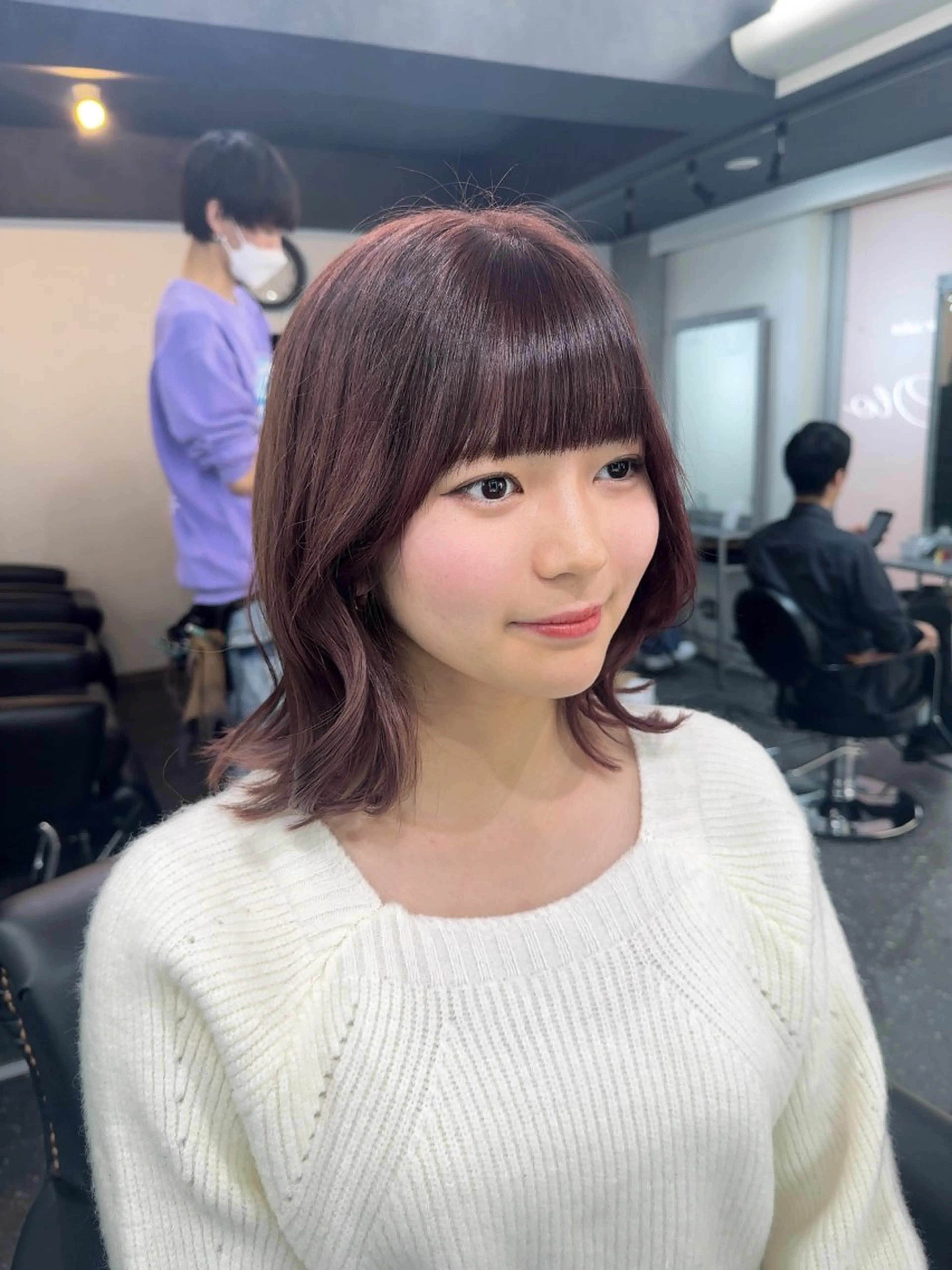 ミディアム カラー 髪質改善⭐️縮毛矯正 中野⭐️Rinaのヘアスタイル