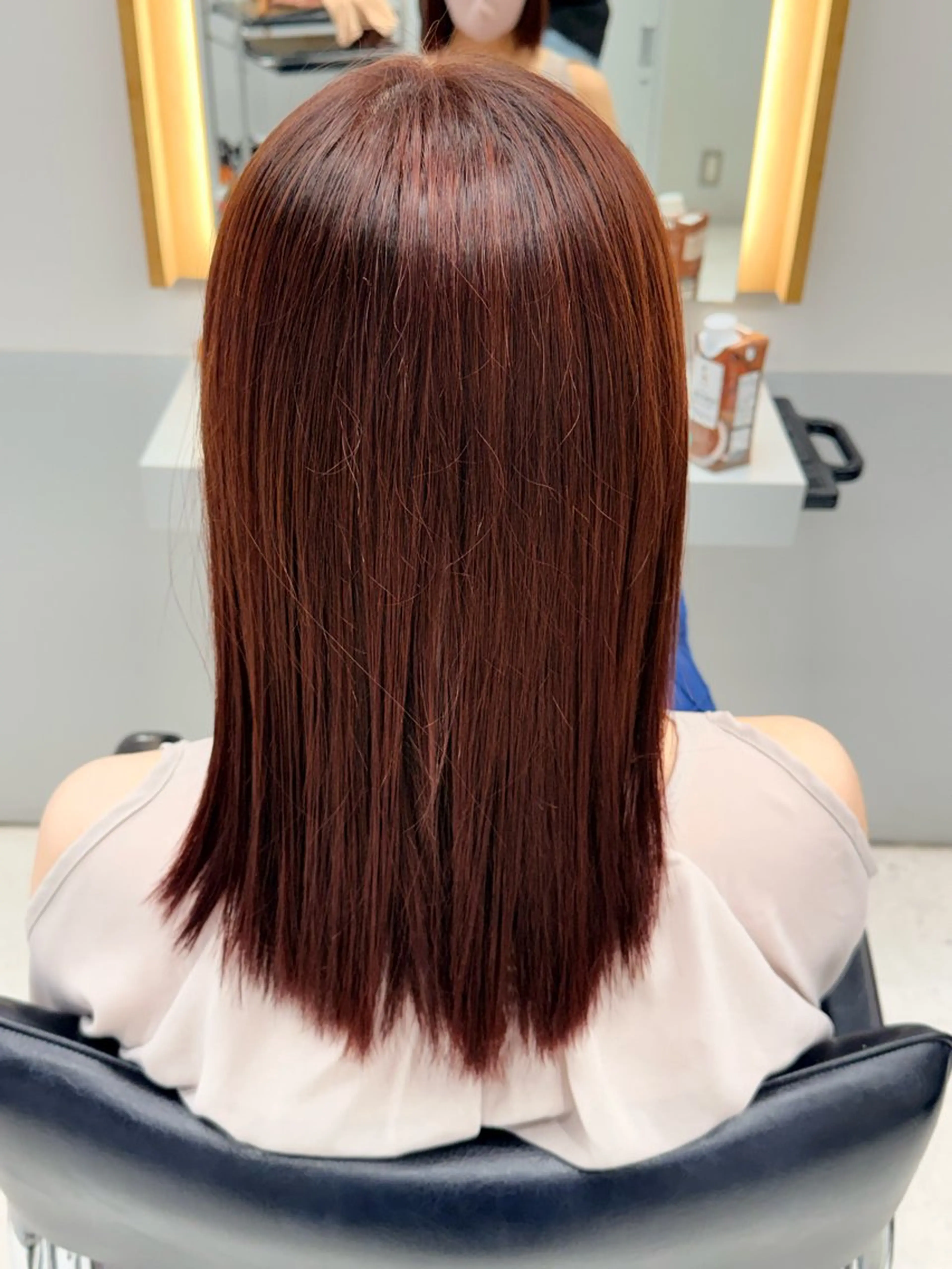 セミロング ピンクブラウン 阿部 文人のヘアスタイル