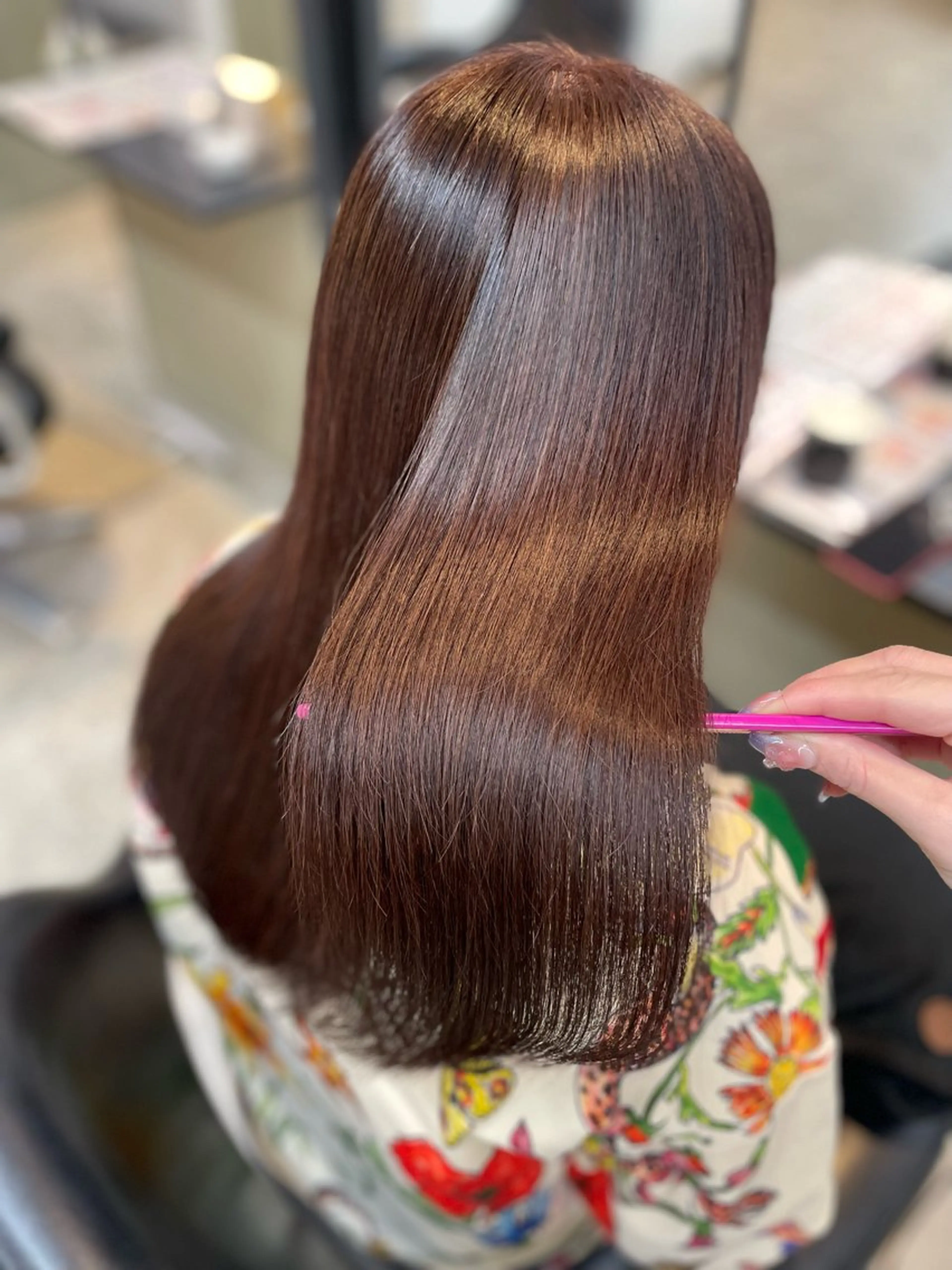 セミロング ヘアカラー 柳田 光のヘアスタイル