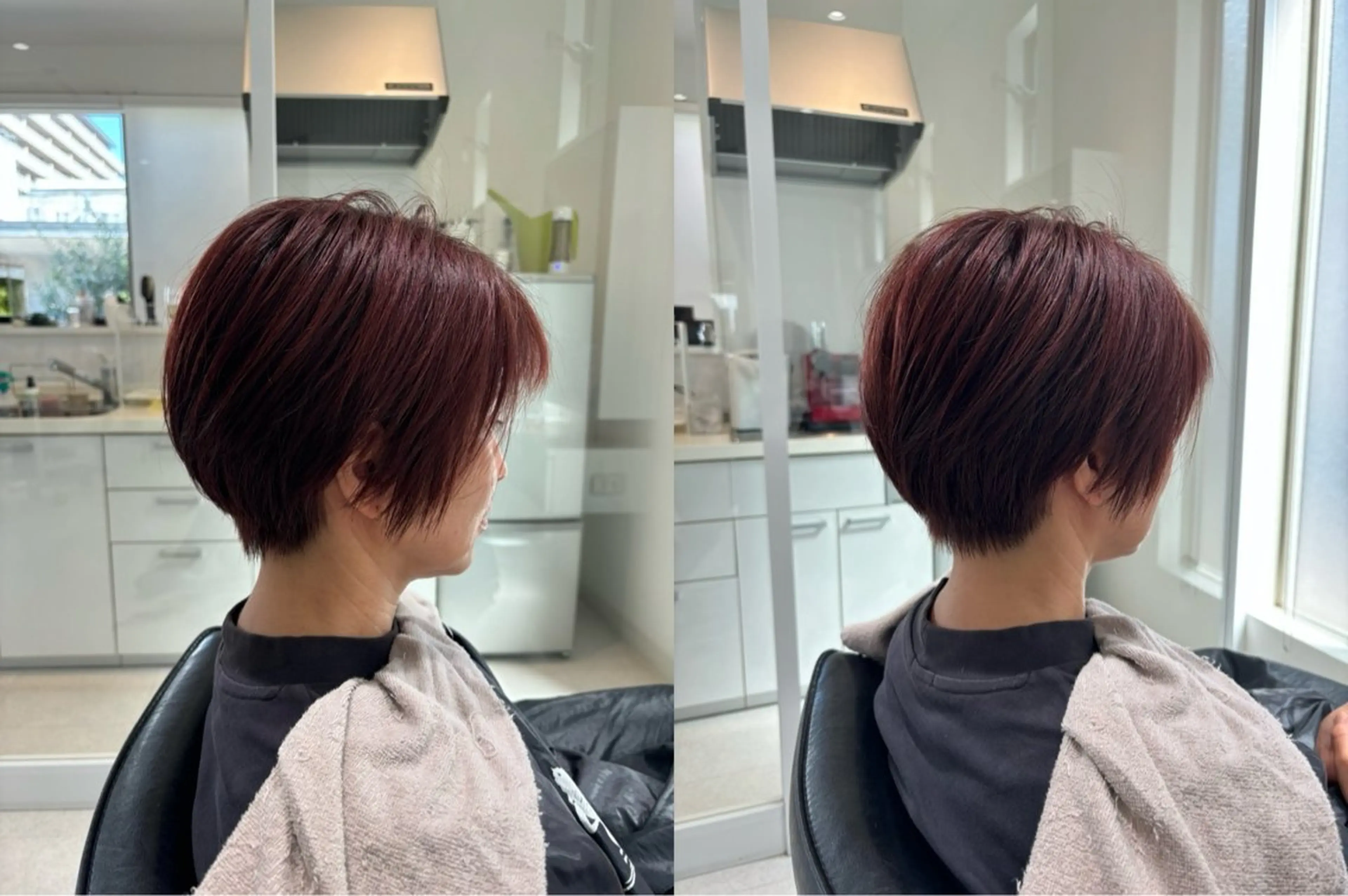 ショート カラー ブラウンカラー ピンクカラー ピンクブラウン ショートヘア カットスタジオケン所属・【20時〜22時】 KENのヘアスタイル