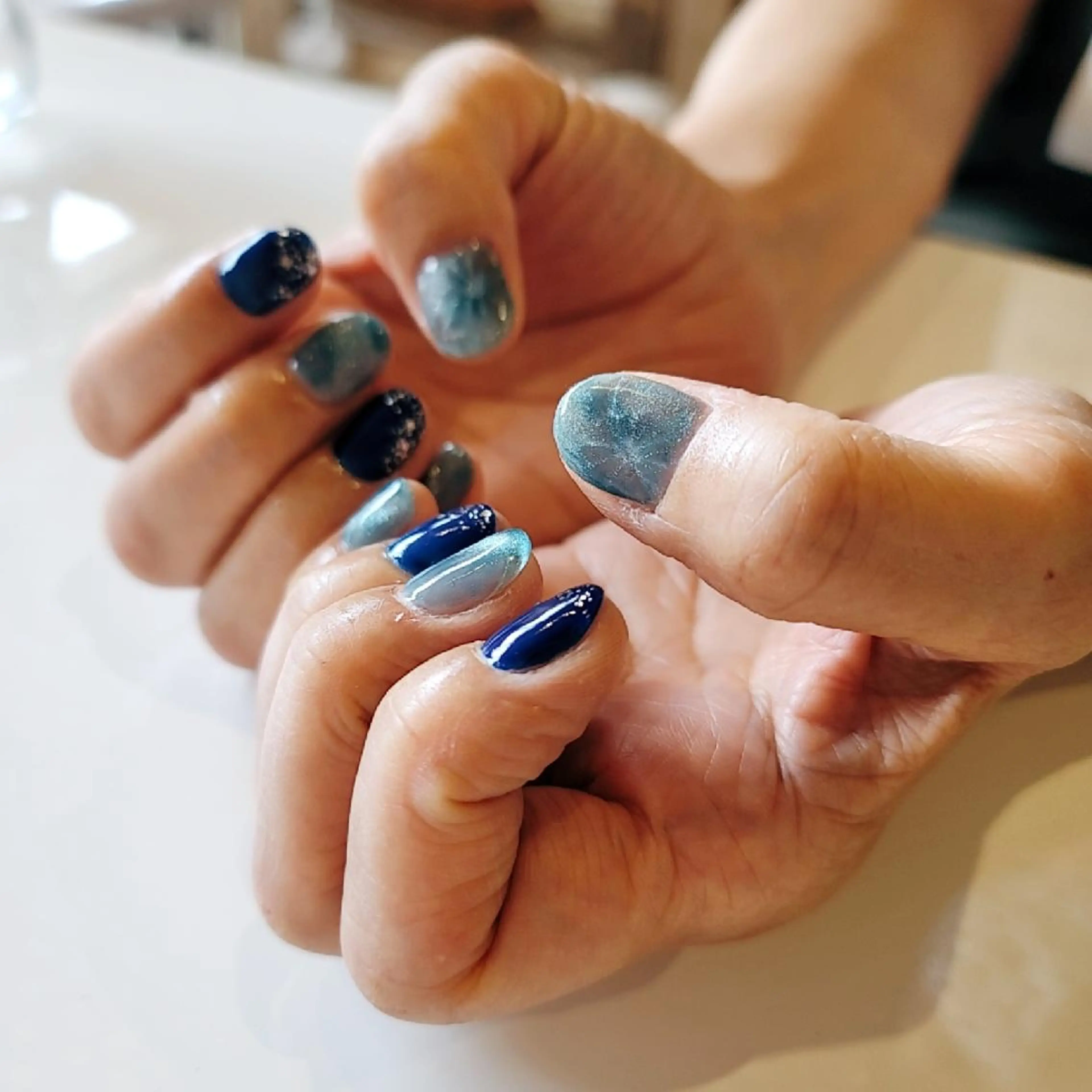 ネイル ラメ(グリッター) マグネットネイル ワンカラーネイル へなちょこ ネイリストのネイルデザイン