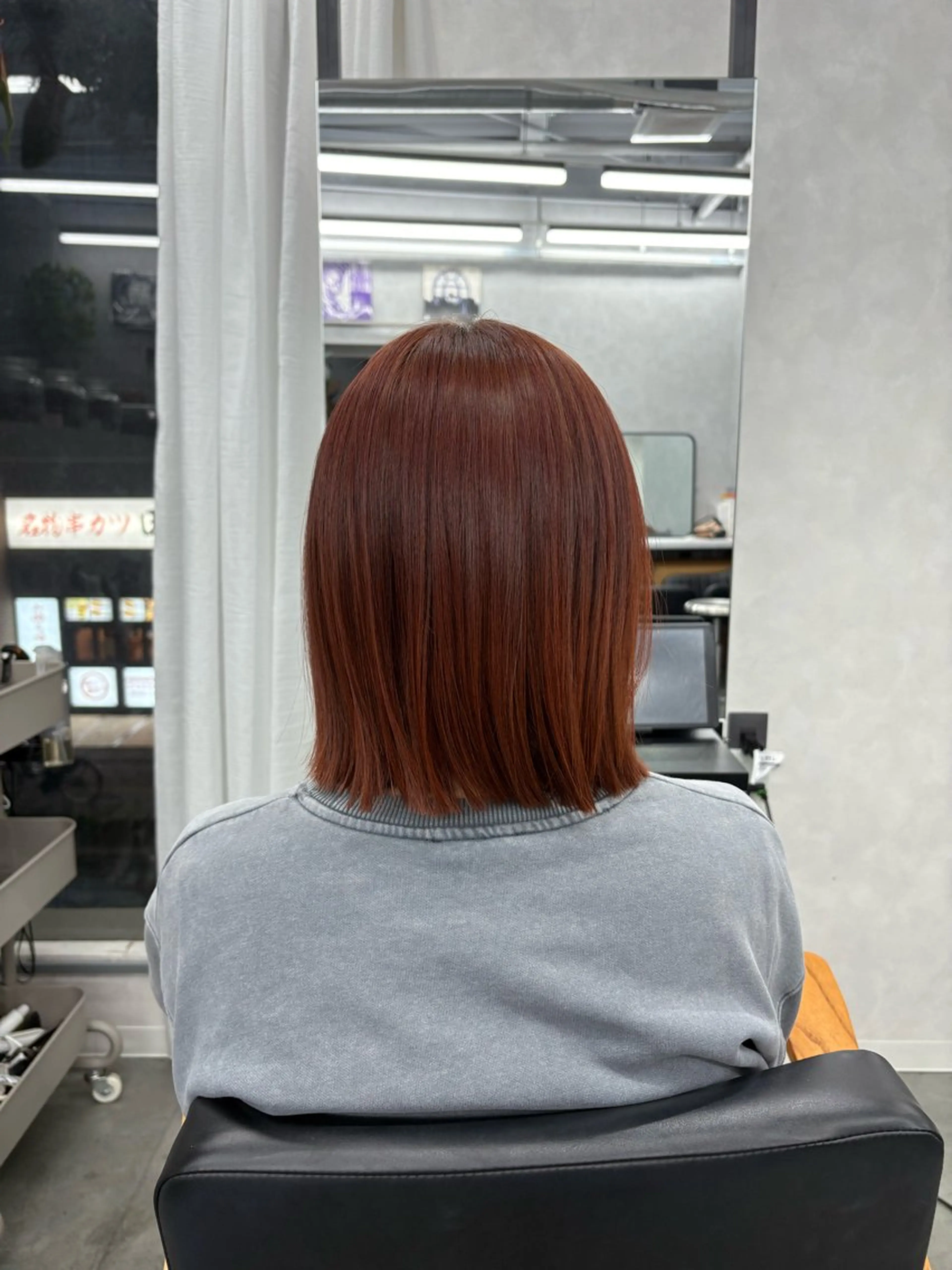 ミディアム 切りっぱなしボブ ボブ カット LIV My(マイ) 髪質改善/箕面のヘアスタイル