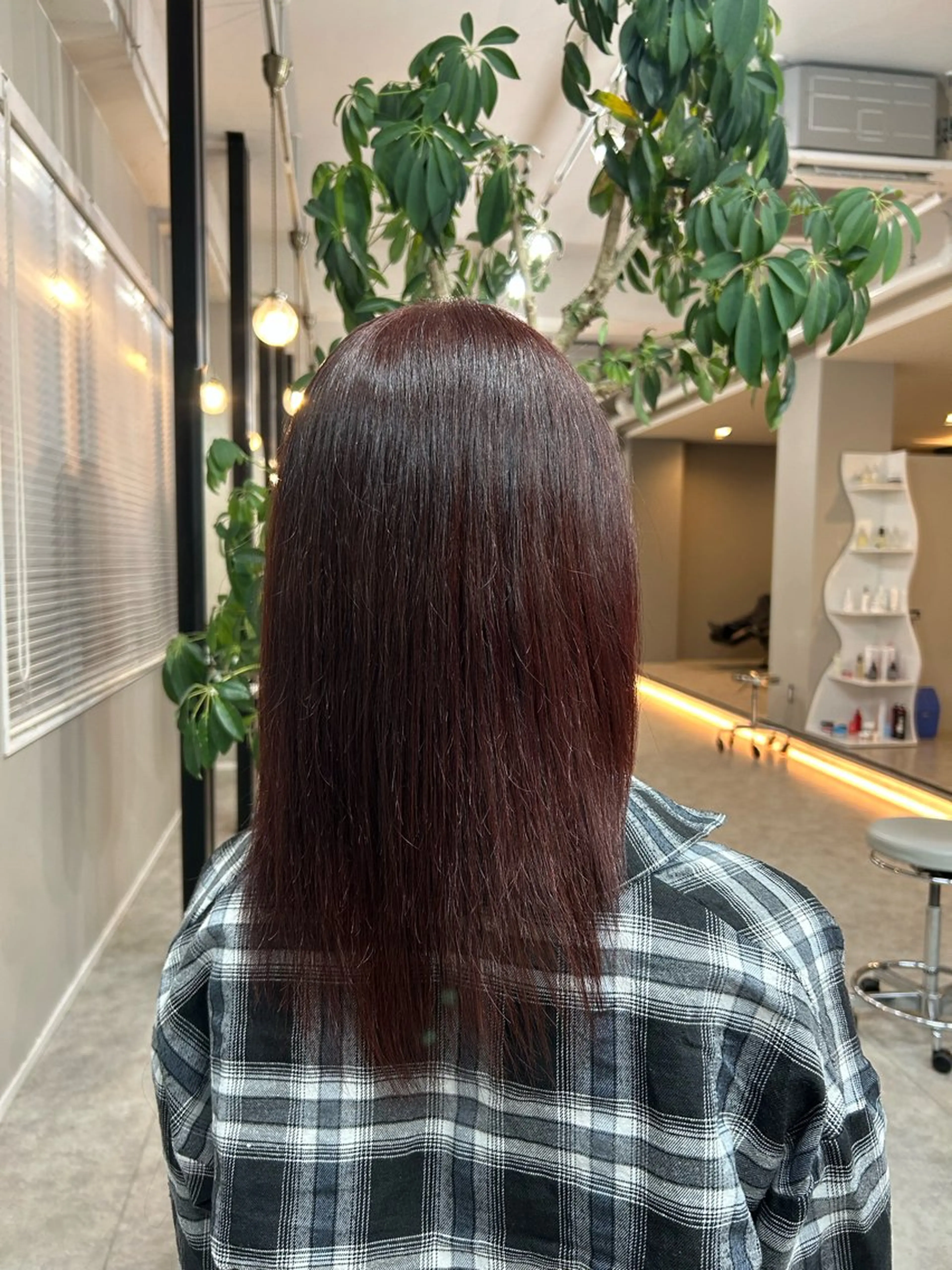 ミディアム カラー ボルドーカラー ヘアカラー ひめな /ブリーチ/一宮のヘアスタイル