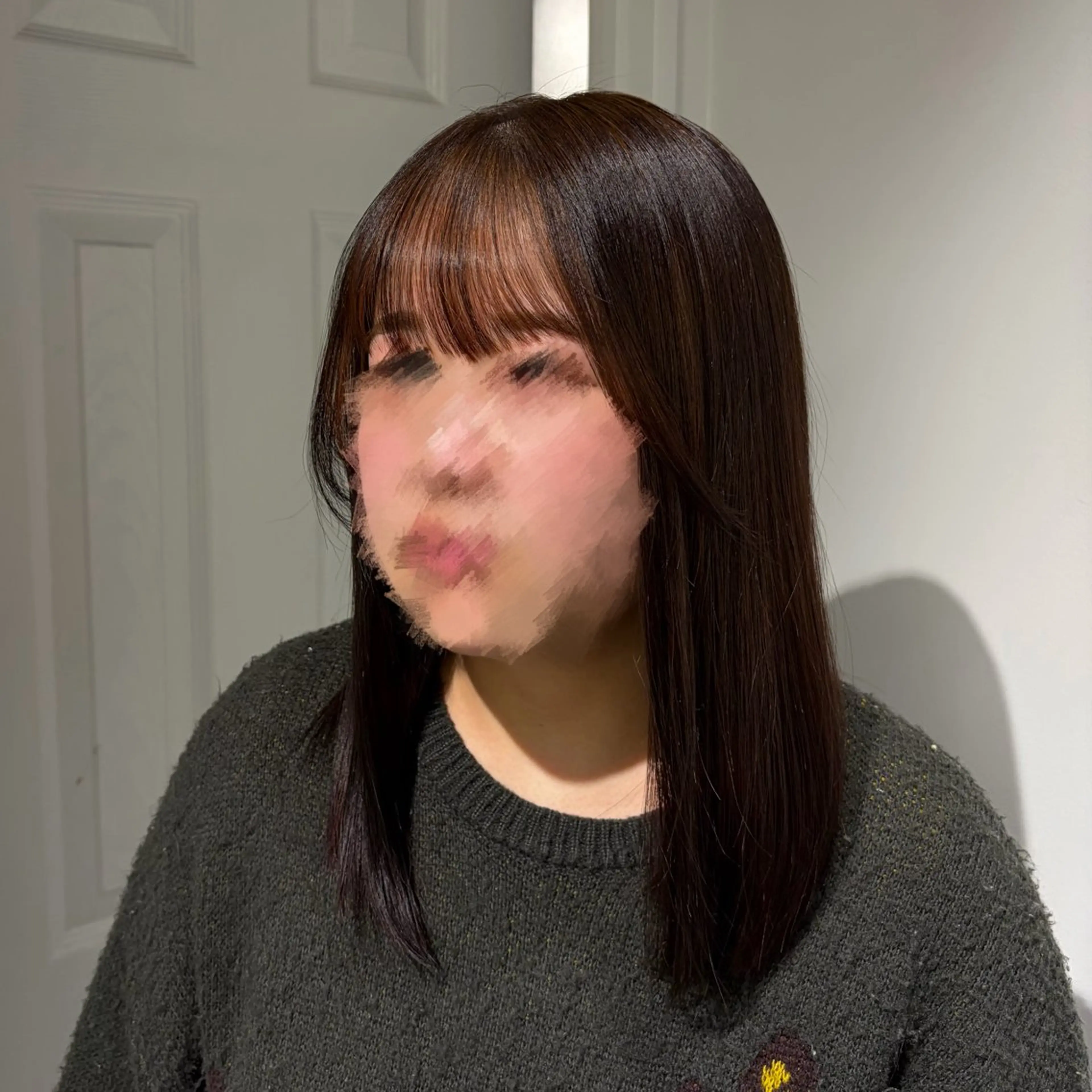 セミロング カラー ヘアカラー ななみ.⋆𝜗𝜚 暖色艶カラー/まつパのヘアスタイル