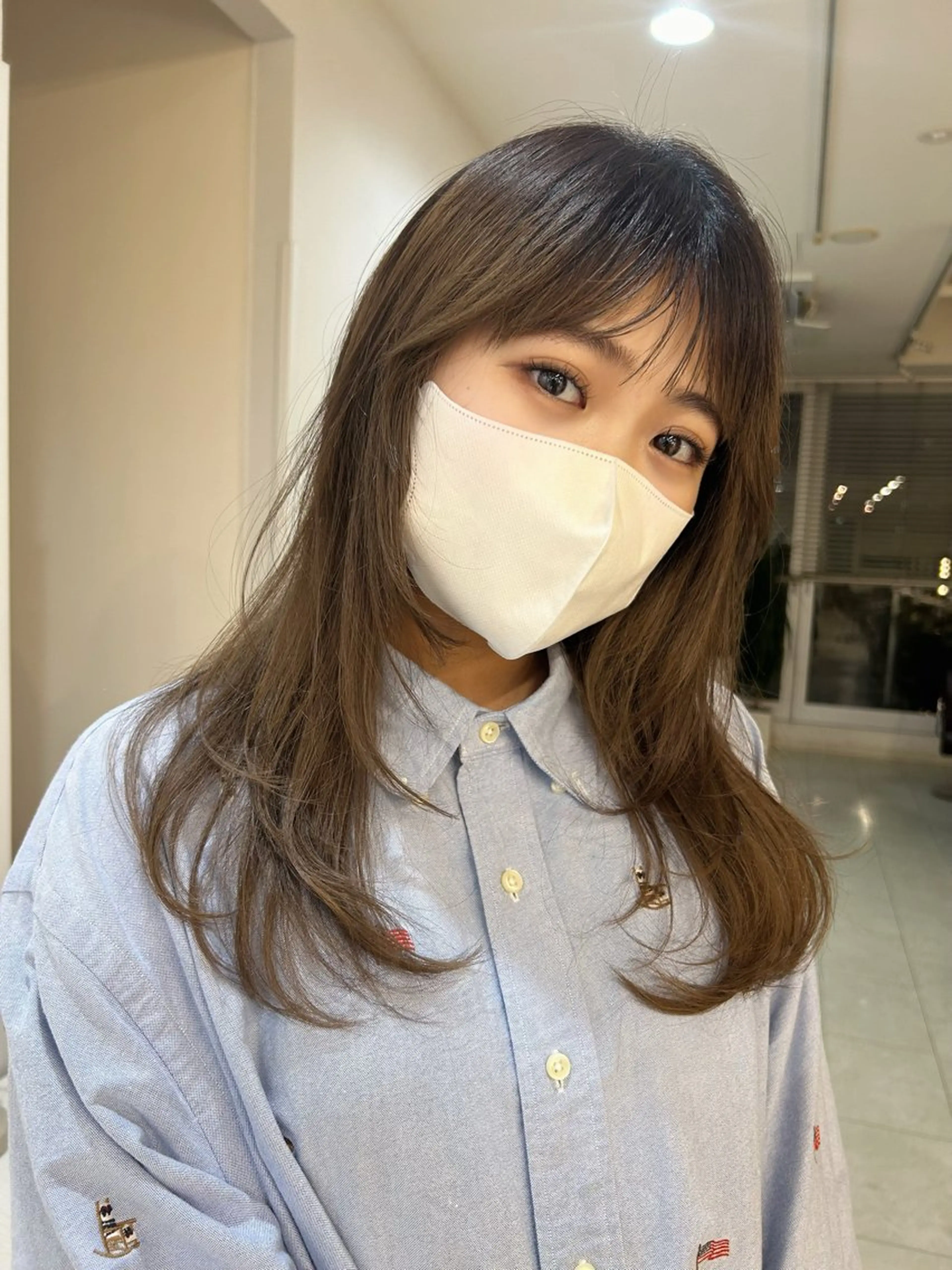 セミロング 顔周りカット レイヤーカット nina🤎/ 似合わせカットのヘアスタイル