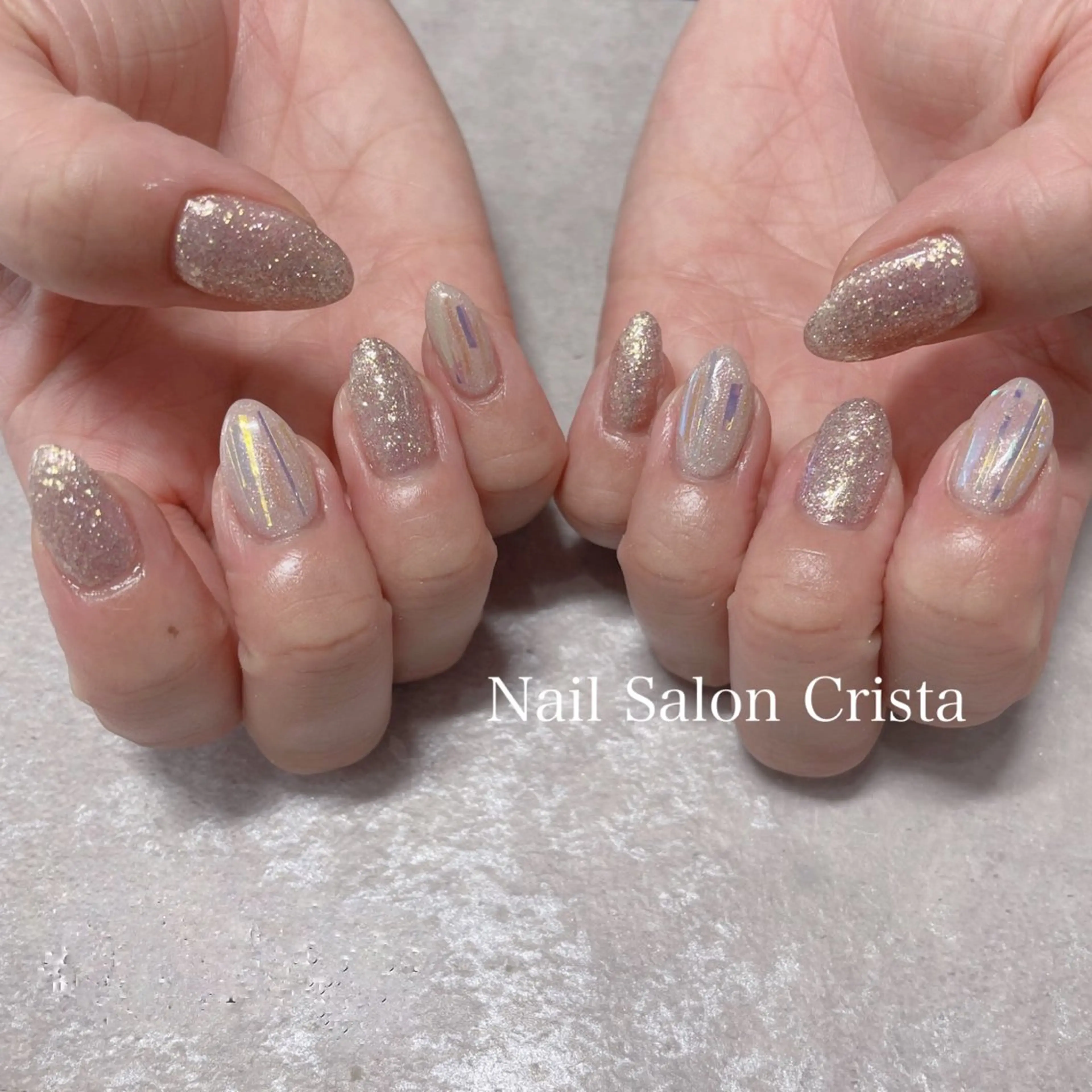 ネイル ジェルネイル ラメ(グリッター) パラジェル CRISTA所属・CRISTA MOMOのネイルデザイン