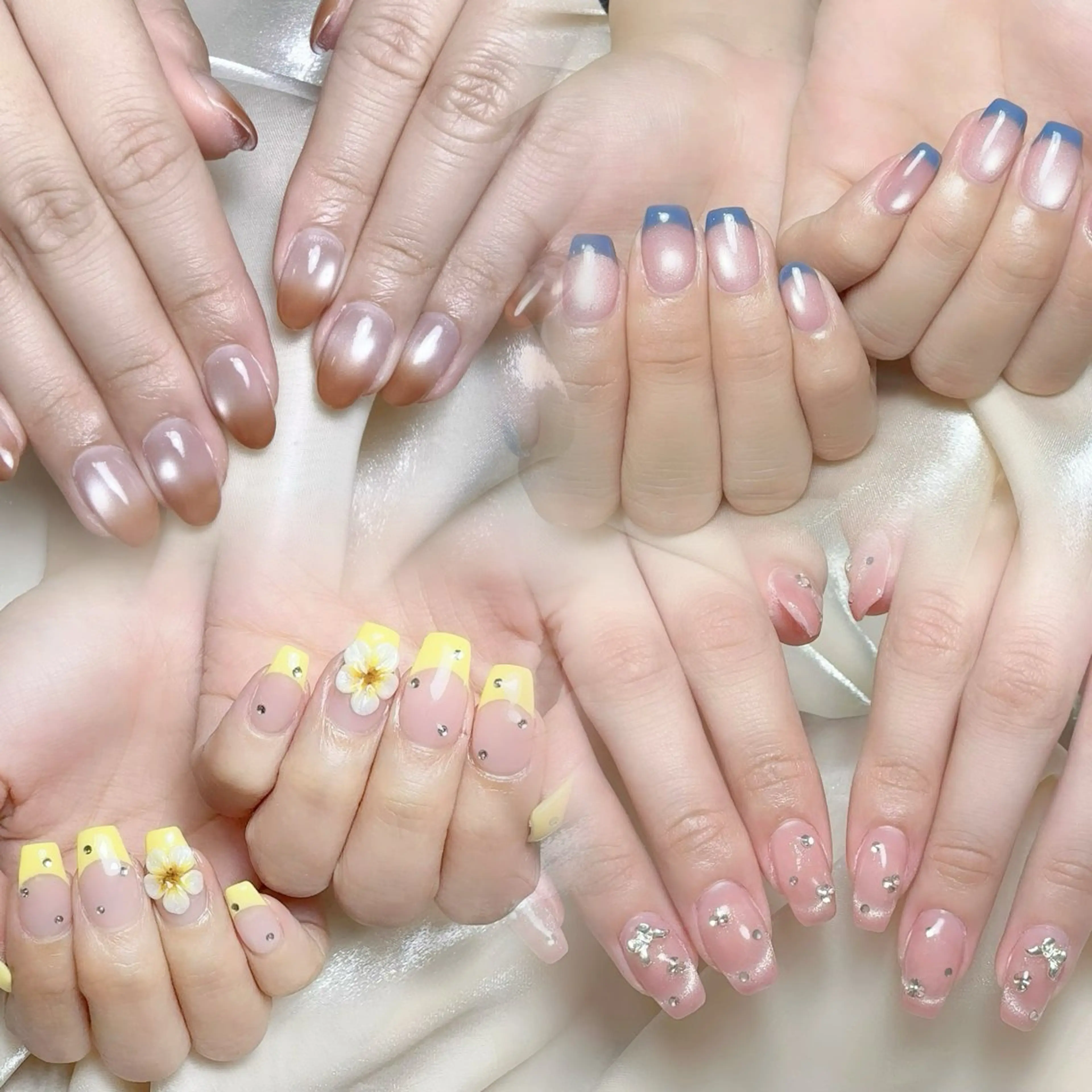 メンズ ネイル メンズ韓国風 アートネイル オーロラネイル ガーリー キラキラネイル Nail salon 木にいるのネイルデザイン