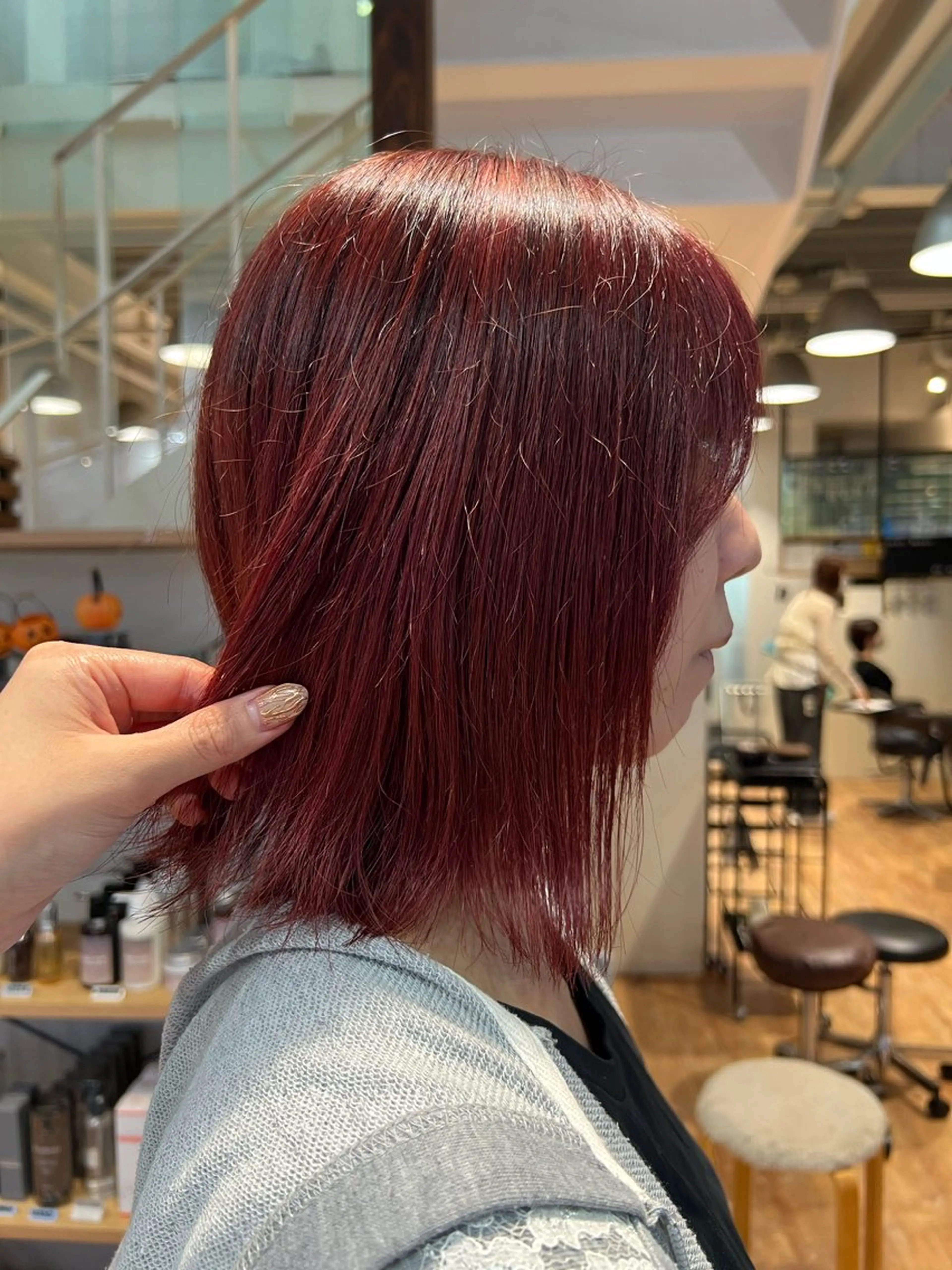 カラー レッドカラー ヘアカラー トリートメント インナーカラー♡ Nanakoのヘアスタイル