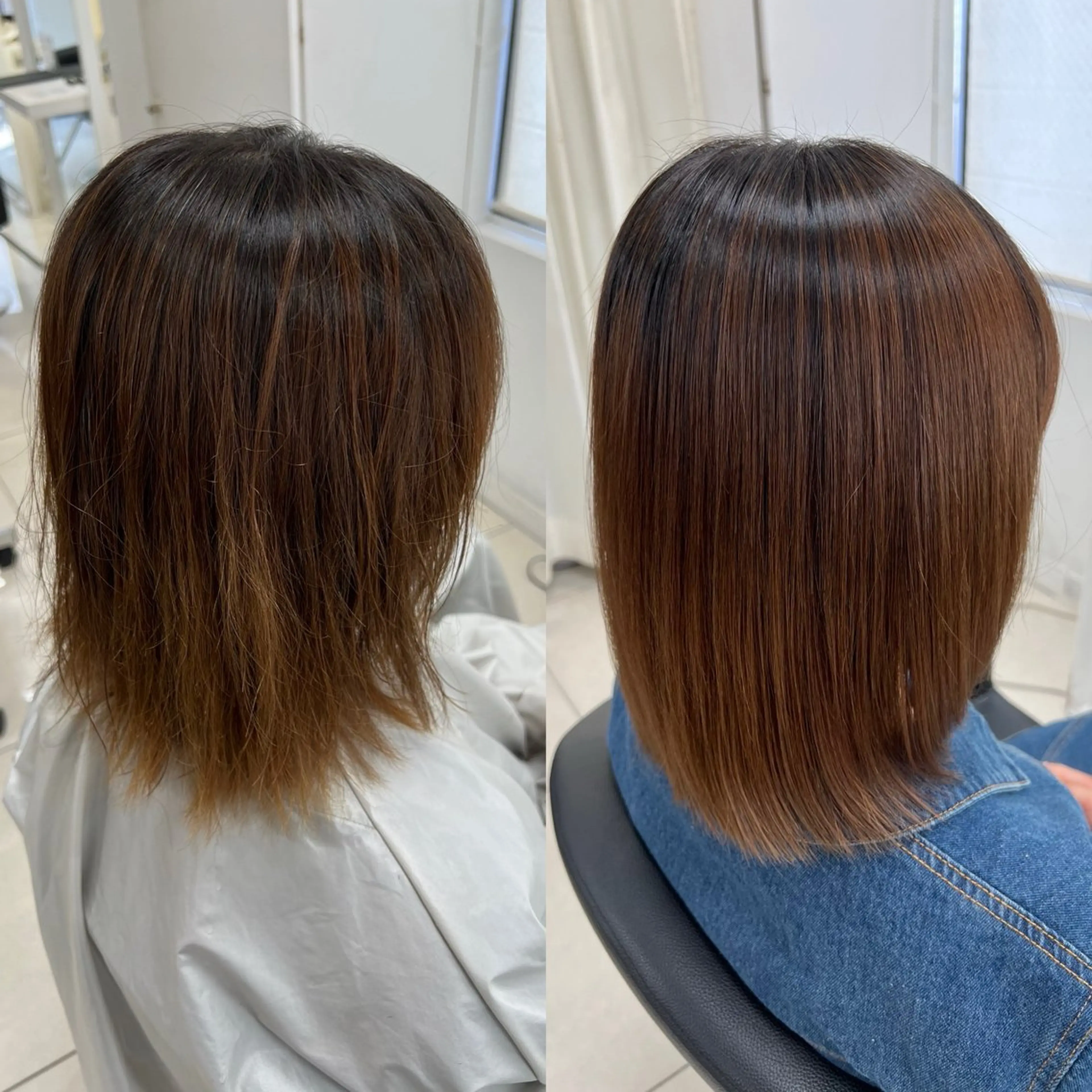 ミディアム パーマ カット 縮毛矯正 縮毛矯正指名No.1 艶カラー/SHIMAのヘアスタイル