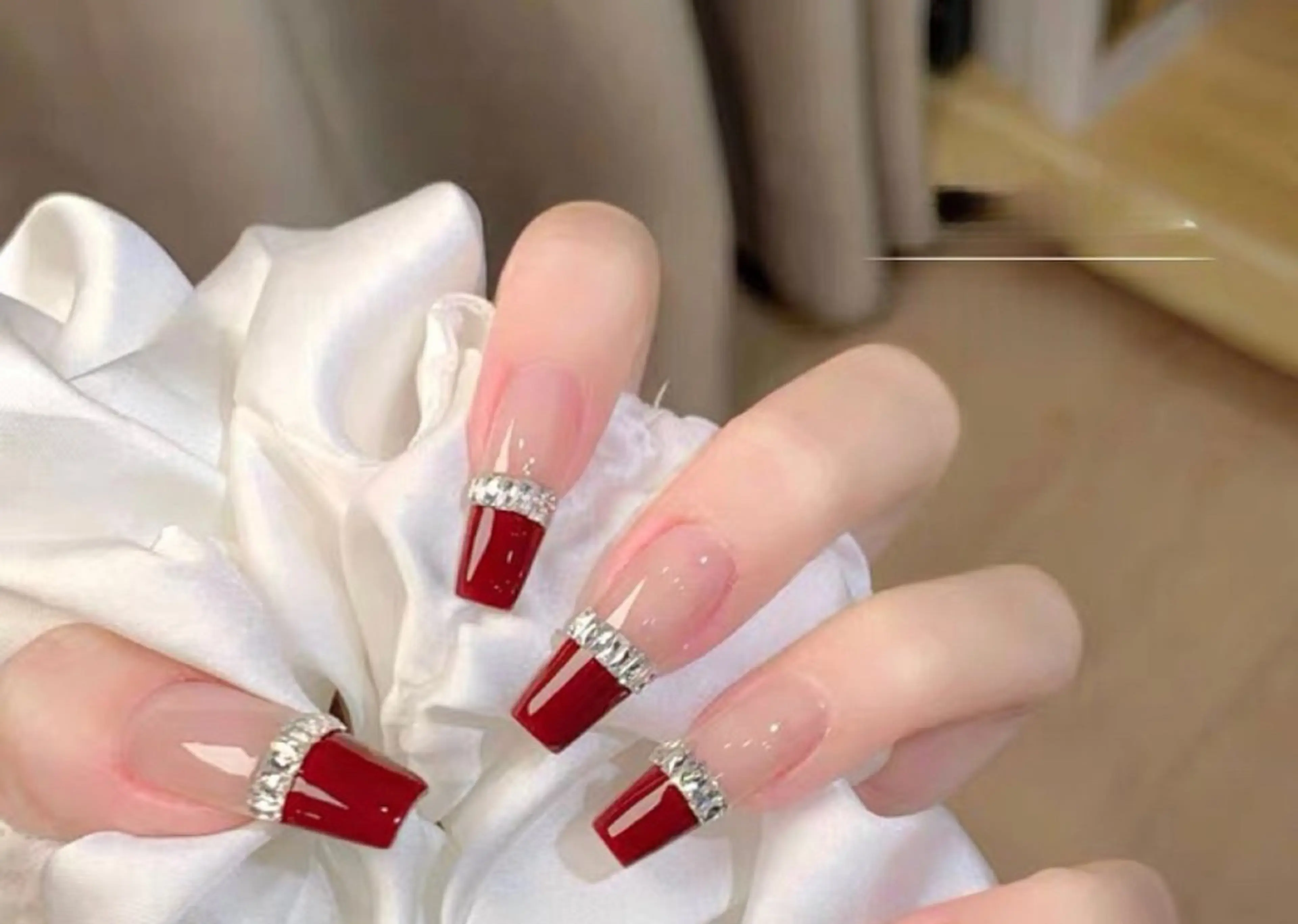 ネイル オーロラネイル チークネイル 長さ出し フットネイル フレンチネイル AND Nail 長さだし専門店のネイルデザイン