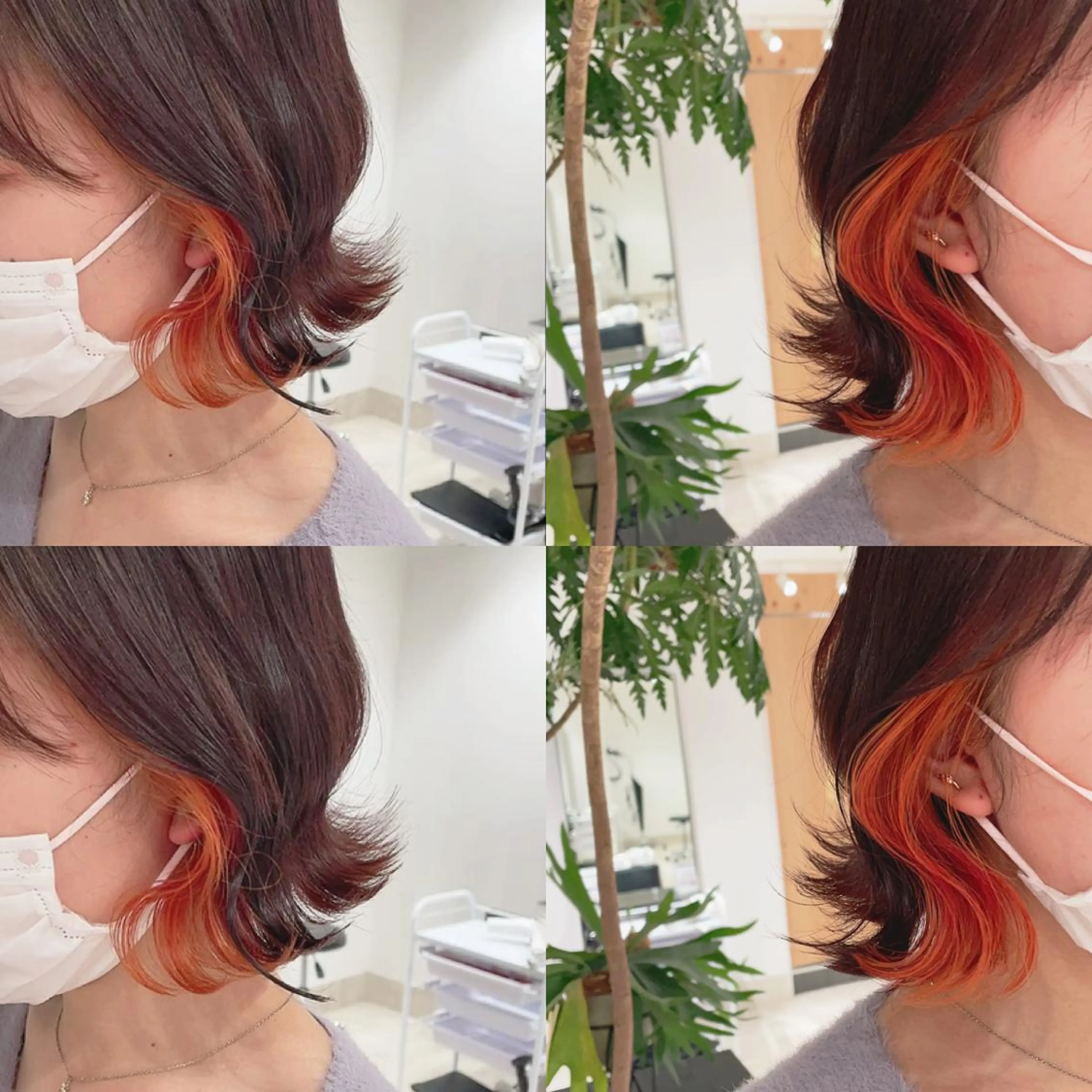 ショート カラー イヤリングカラー ボブ ショートヘア ヘアカラー トリートメント 渋谷:インナーカラー ／🍒エリカ🍒のヘアスタイル