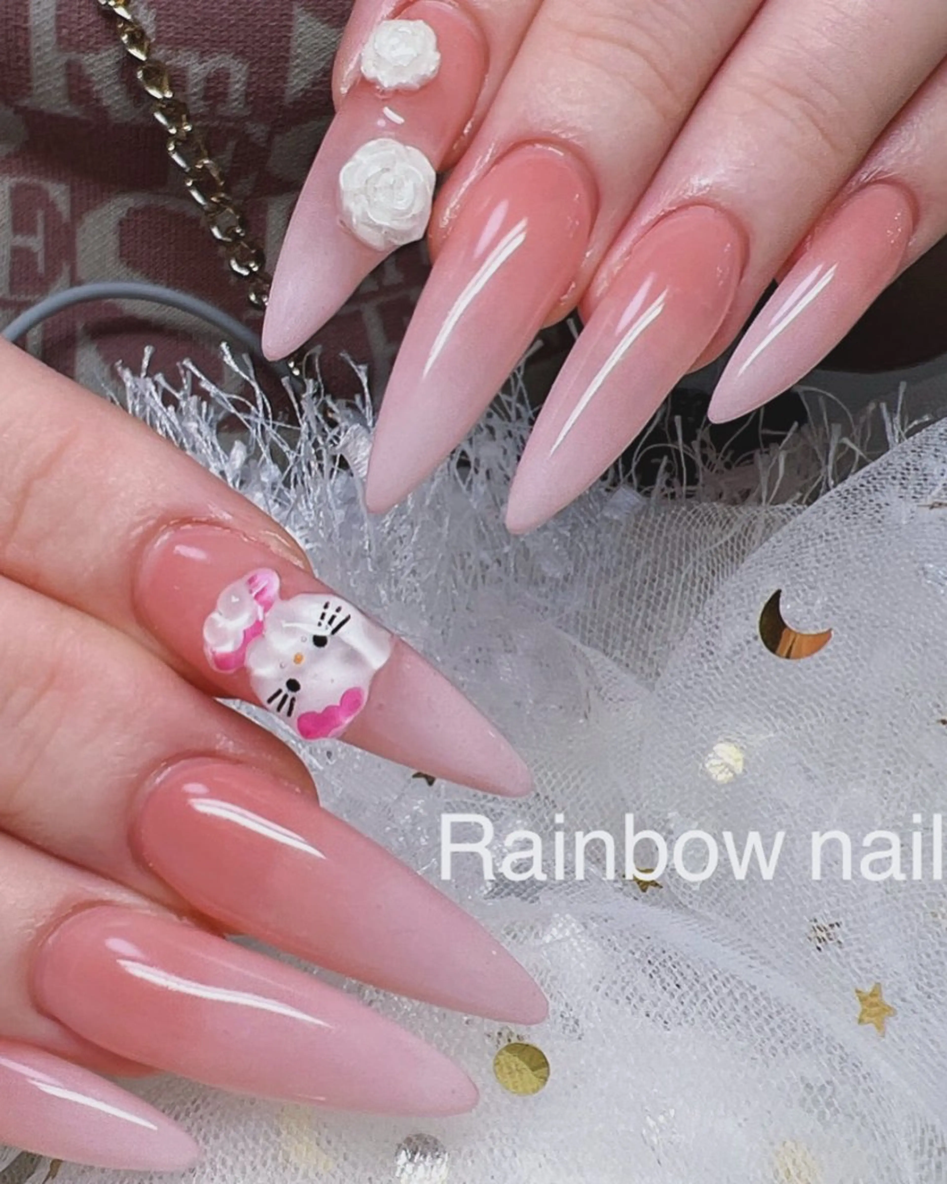 ネイル 長さ出し グラデーション シンプルネイル 春ネイル ワンホンネイル Rainbow Nailのネイルデザイン