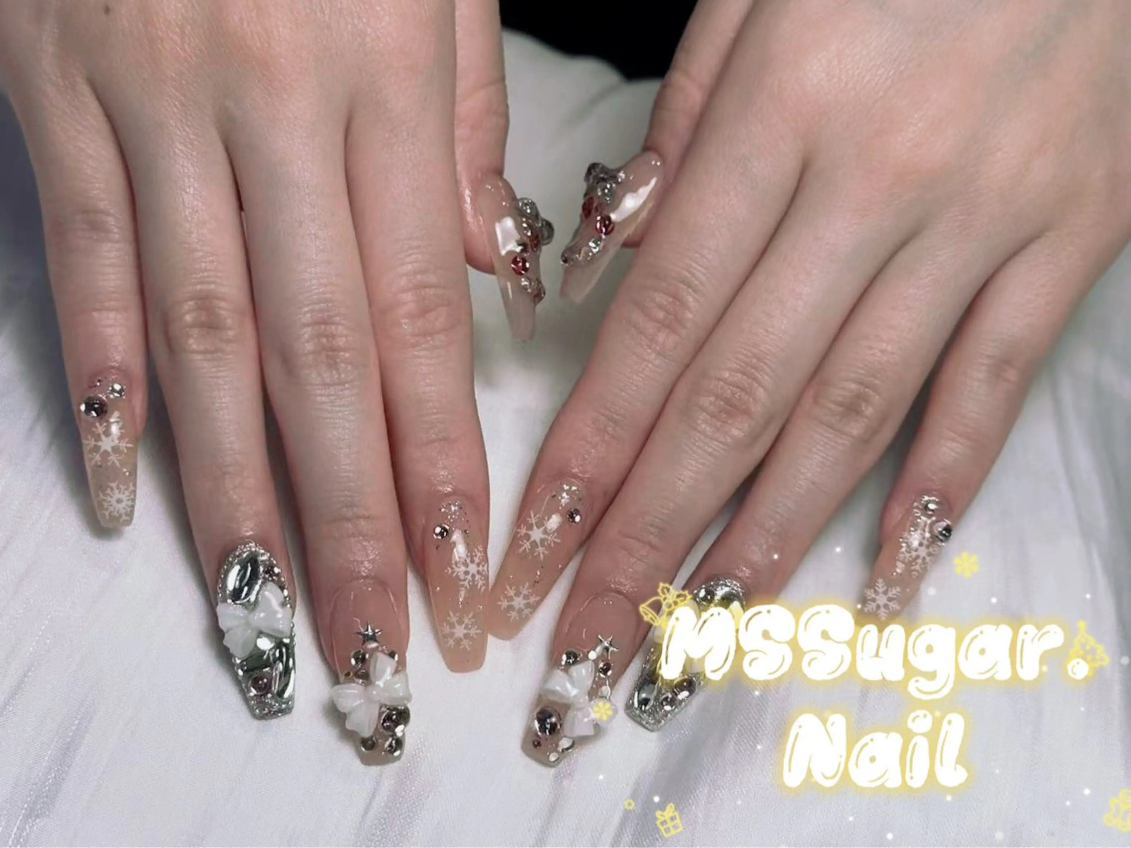 ネイル ハロウィン ロングネイル マグネットネイル スカルプネイル ネイルチップ MSSugar Nailのネイルデザイン