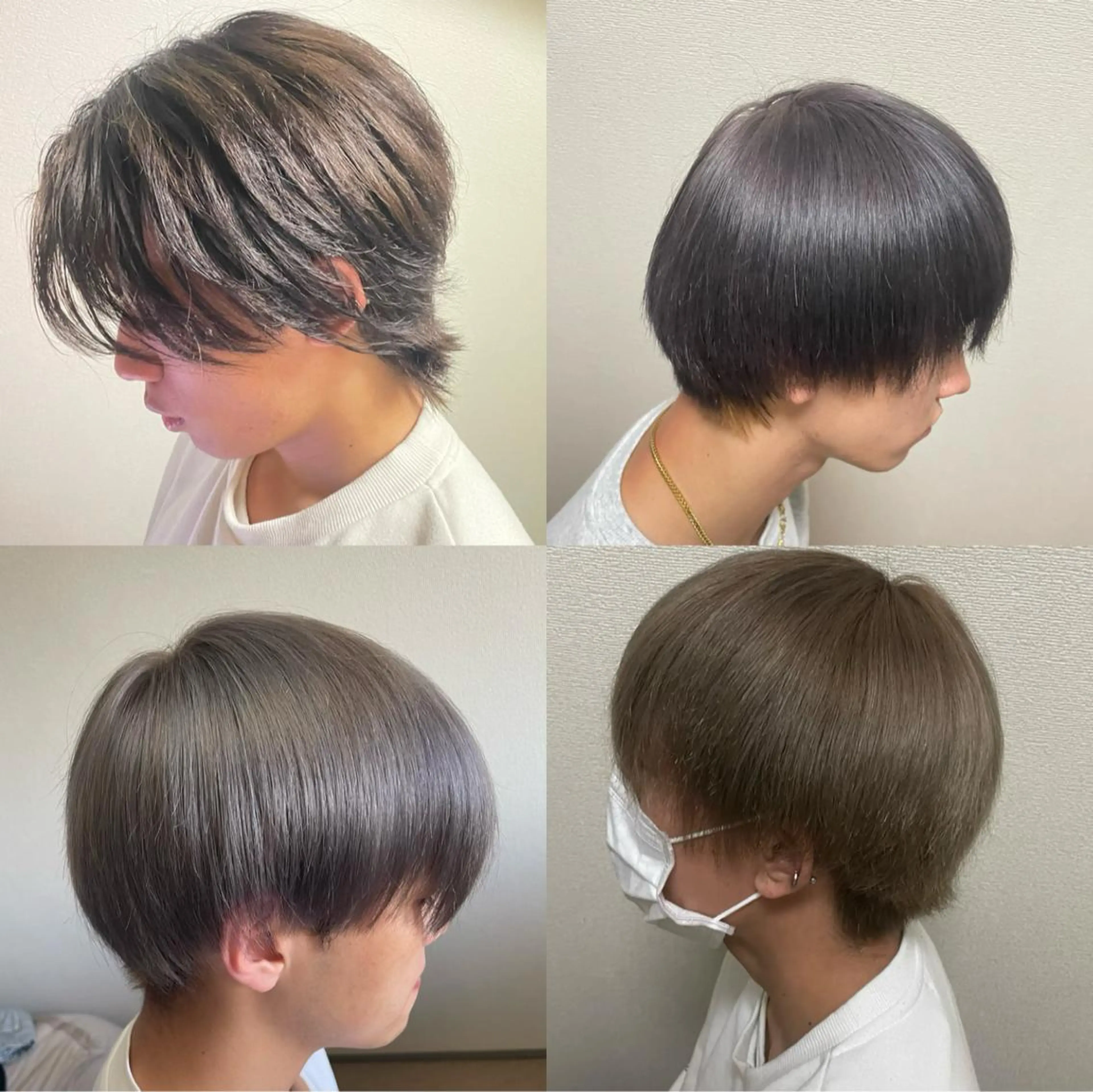 ショート カラー メンズ 🧸赤み消し🐾 ラベンダ/ミルクティのヘアスタイル