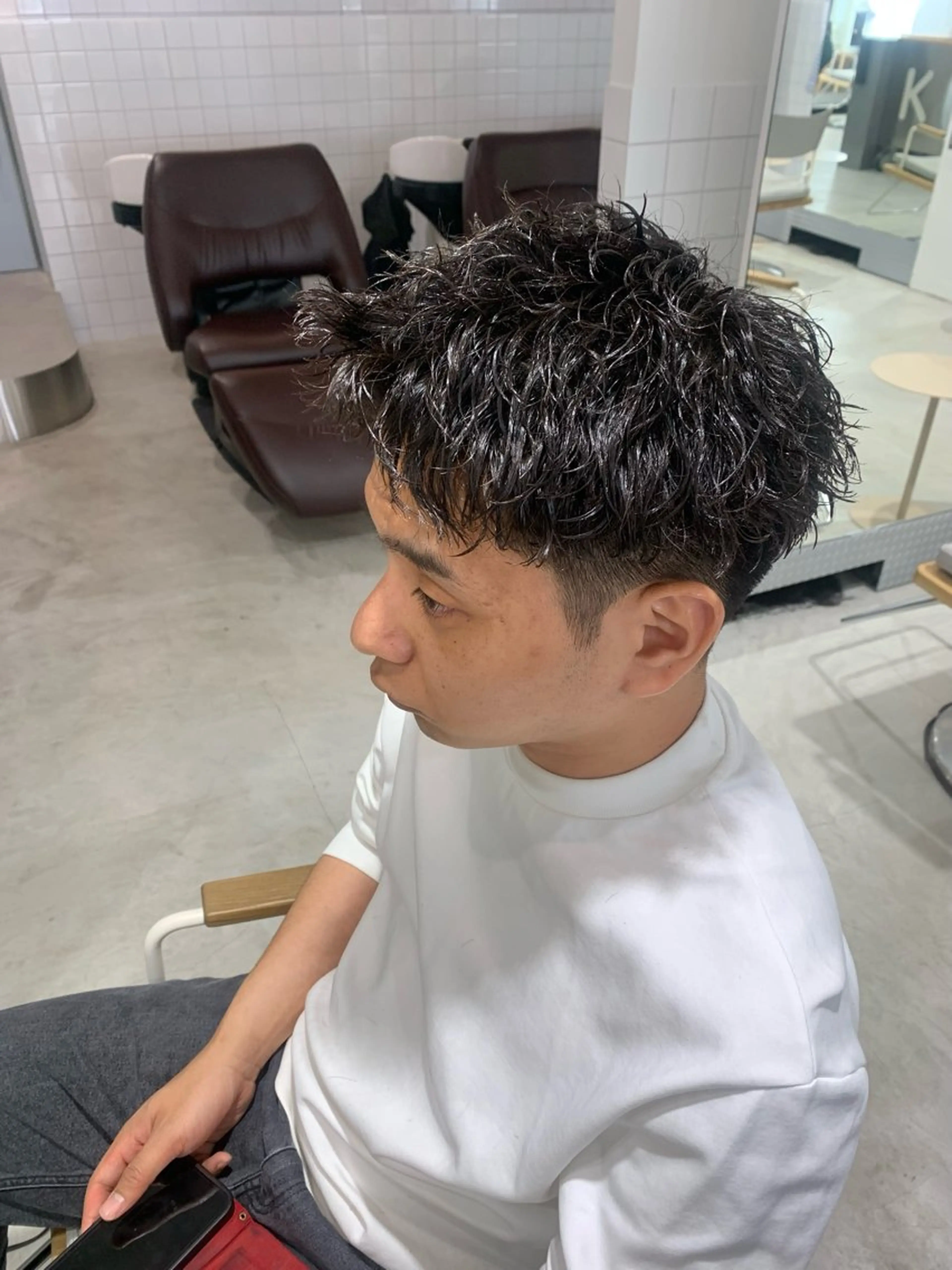 ショート パーマ メンズ ショートヘア カット パーマ フェードカット/メン ズパーマ/森巧真のヘアスタイル