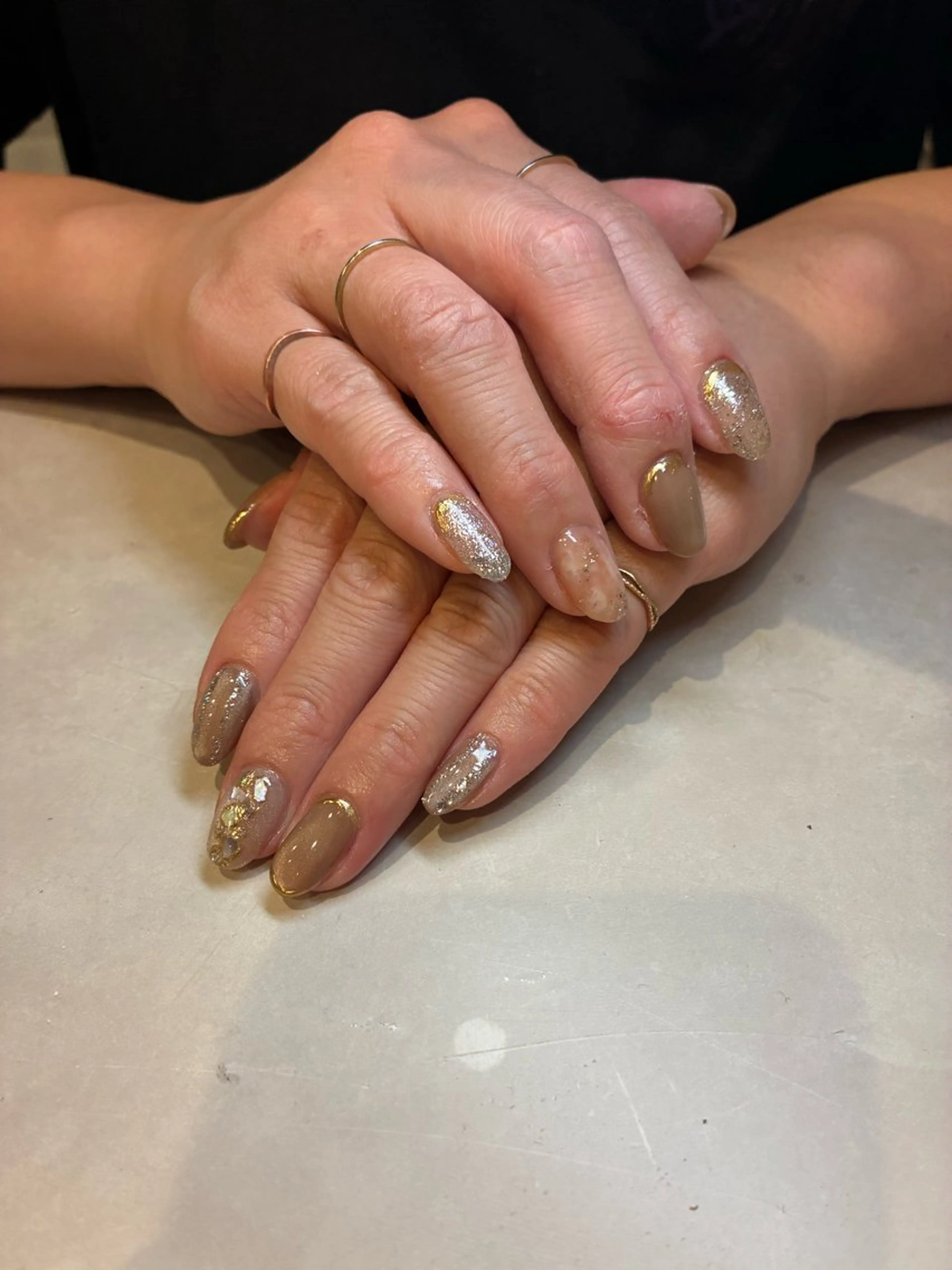 ネイル ハンドネイル Aqua peachのネイルデザイン