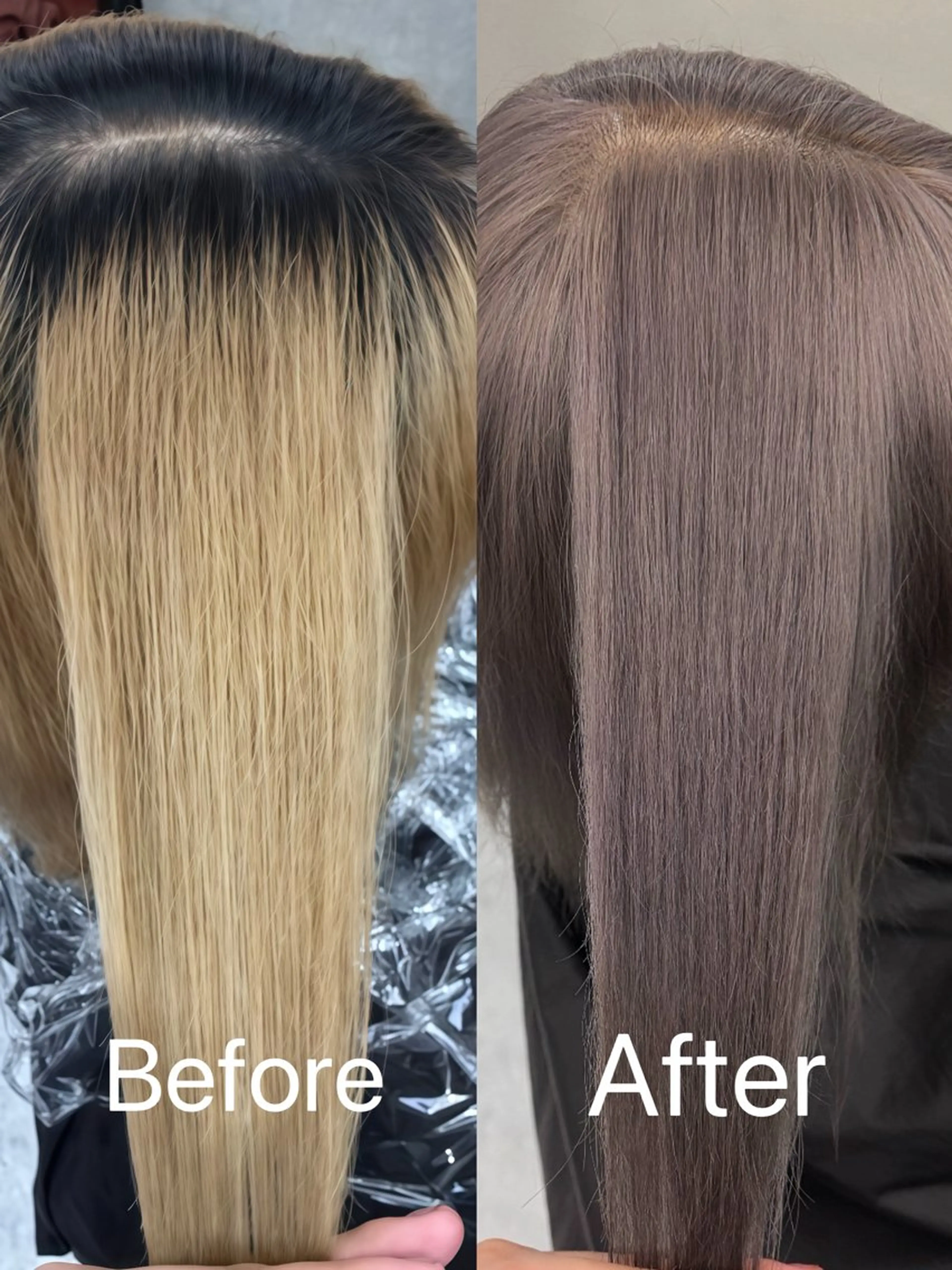 ミディアム カラー グレージュ ヘアカラー ハイトーン🪼派手髪 mahoのヘアスタイル