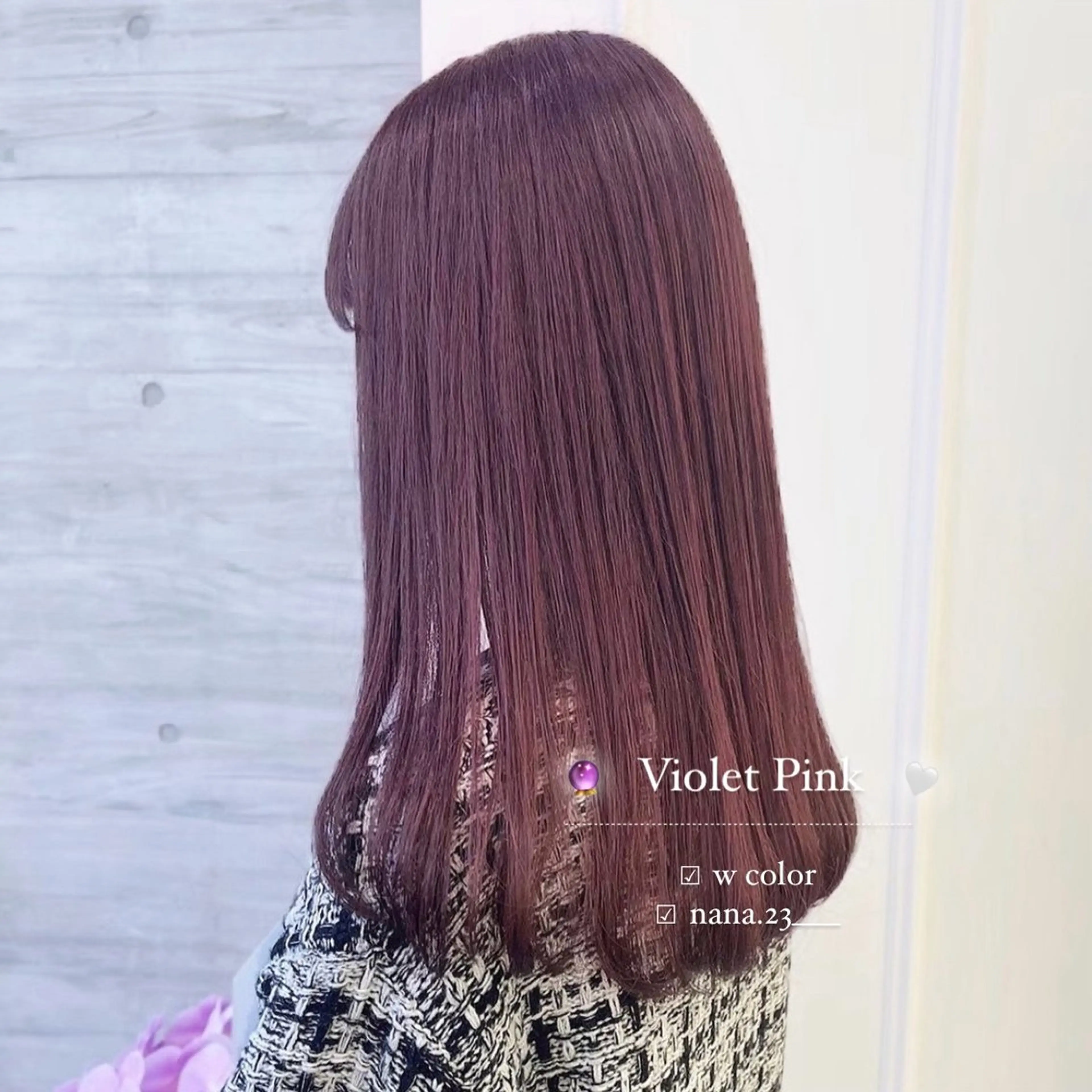 セミロング カラー ピンクカラー バイオレットカラー バイオレットピンク ParveMix¦ 出石 菜々🥂のヘアスタイル