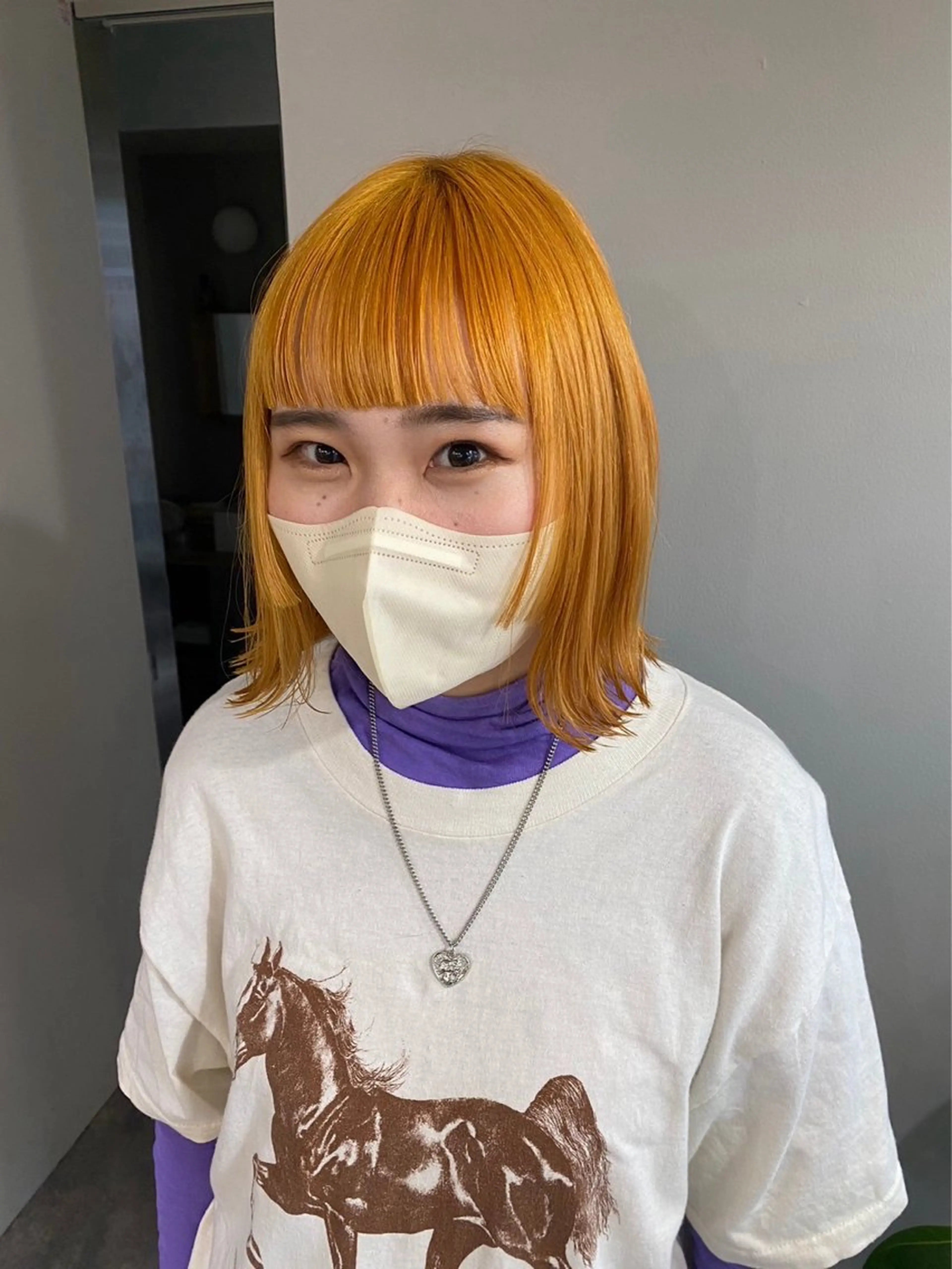 ミディアム カラー ヘアアレンジ ボブ 顔周りカット 似合わせカット 外ハネヘア ヘアカラー ボブ /ニュアンス/ satomi🧸💖のヘアスタイル