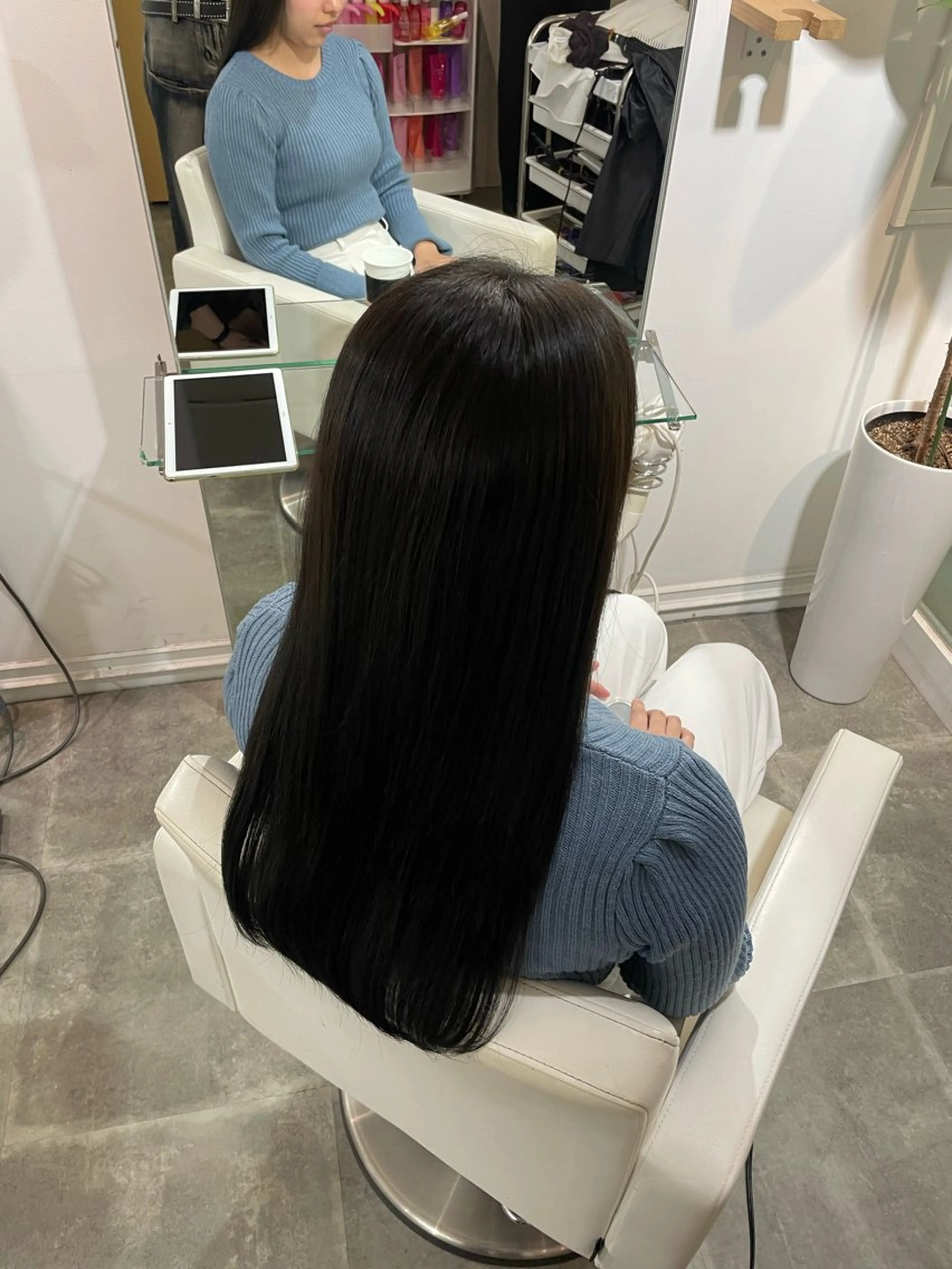 ロング カラー ブルーカラー ヘアカラー 原宿♡透明感カラー♡ 縮毛矯正【MAYU】のヘアスタイル