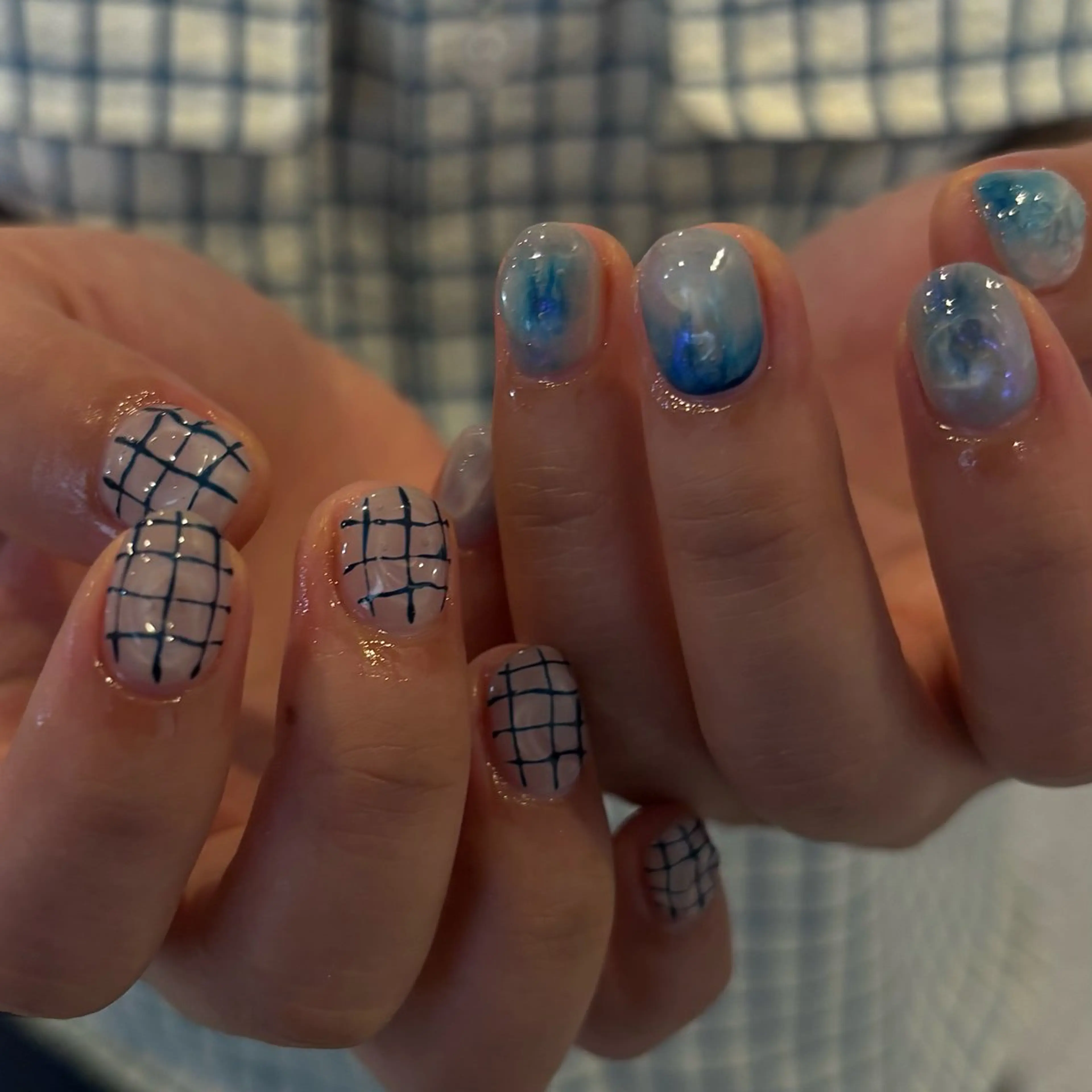 ネイル オーロラネイル ぷっくりネイル ハンドネイル nao＿nail .929のネイルデザイン