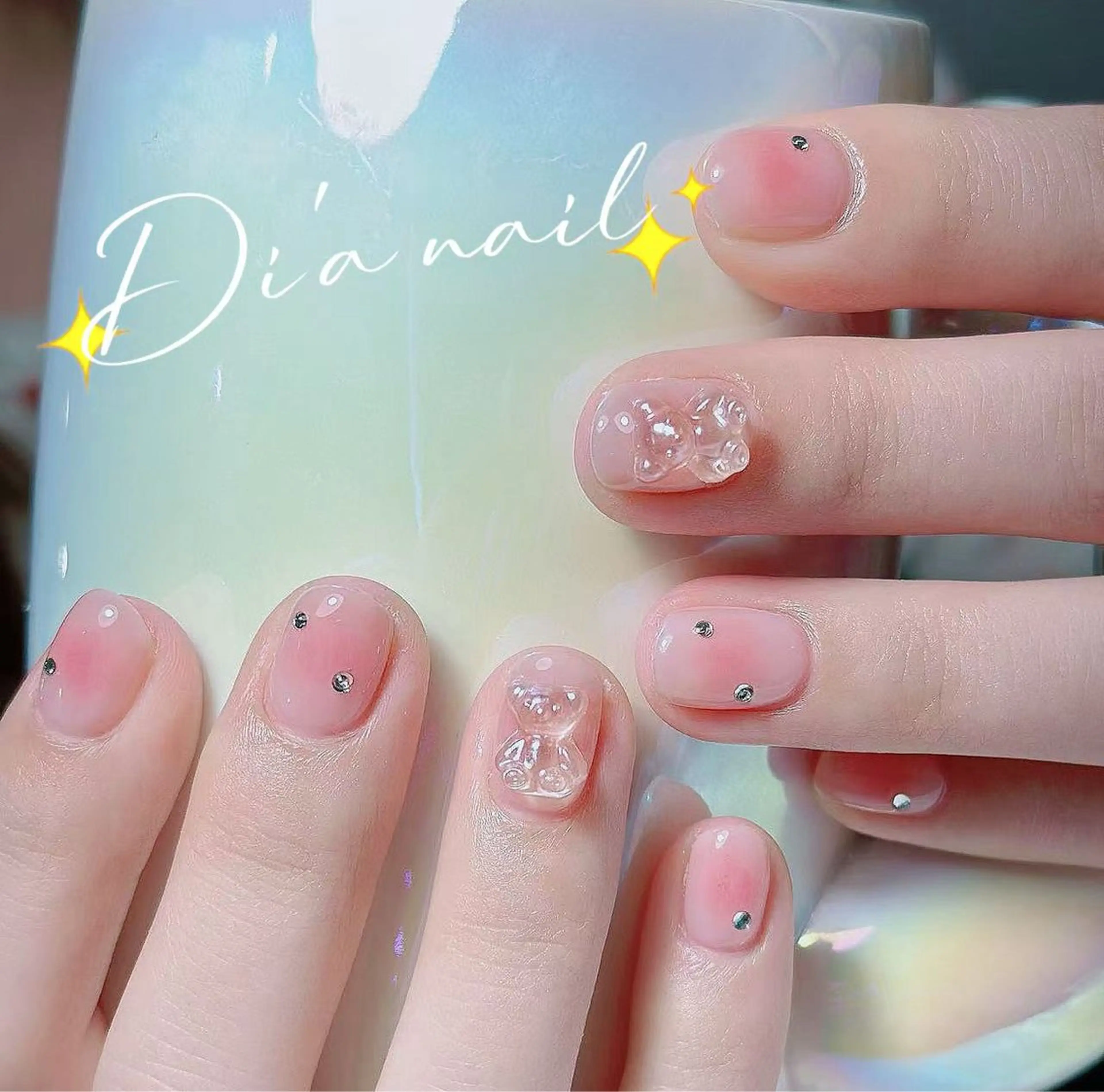 ネイル チークネイル ジェルネイル グラデーション マグネットネイル ニュアンスネイル Di'a nail ネイルサロンのネイルデザイン