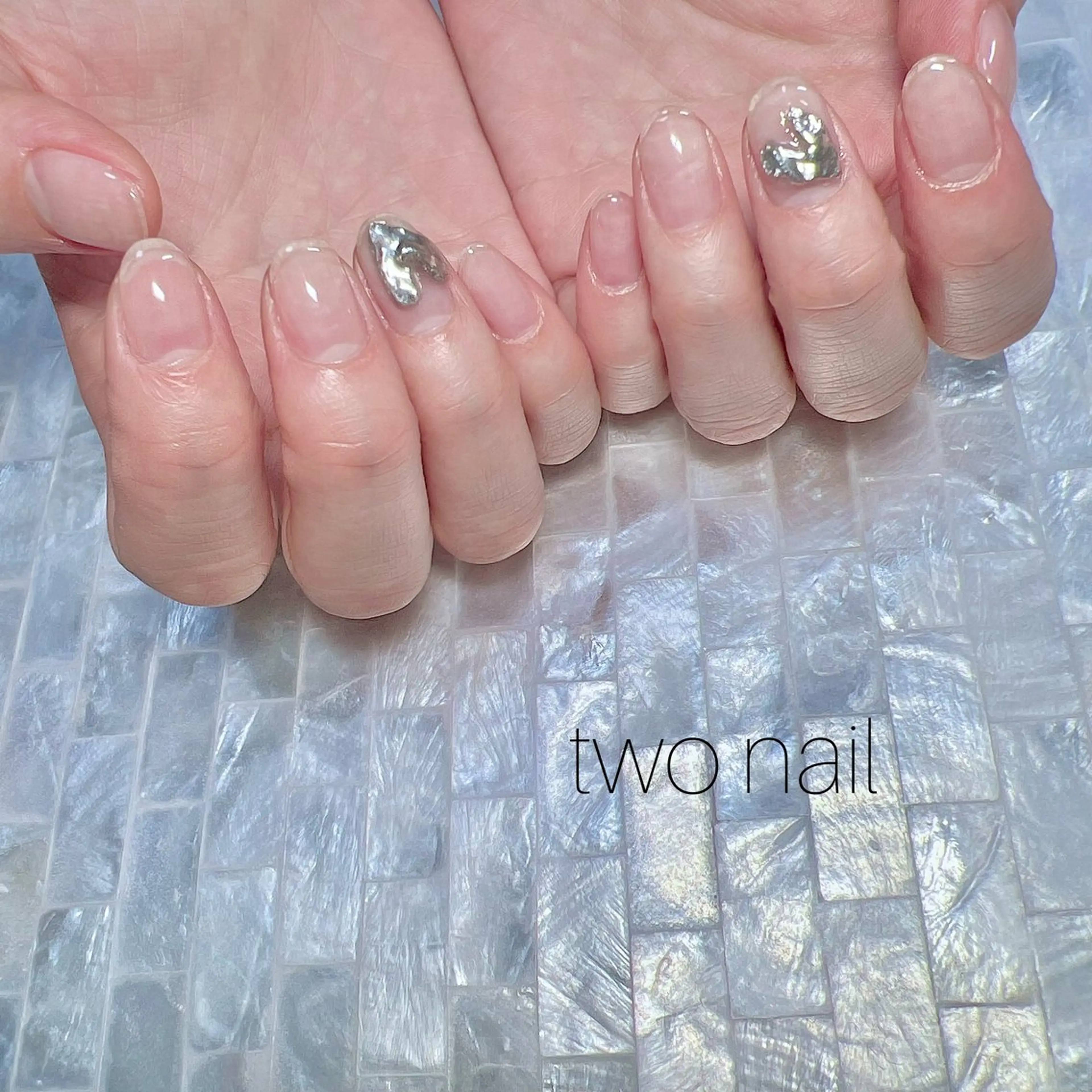 ネイル アートネイル ネイルチップ ホワイト ハンドネイル two nailのネイルデザイン