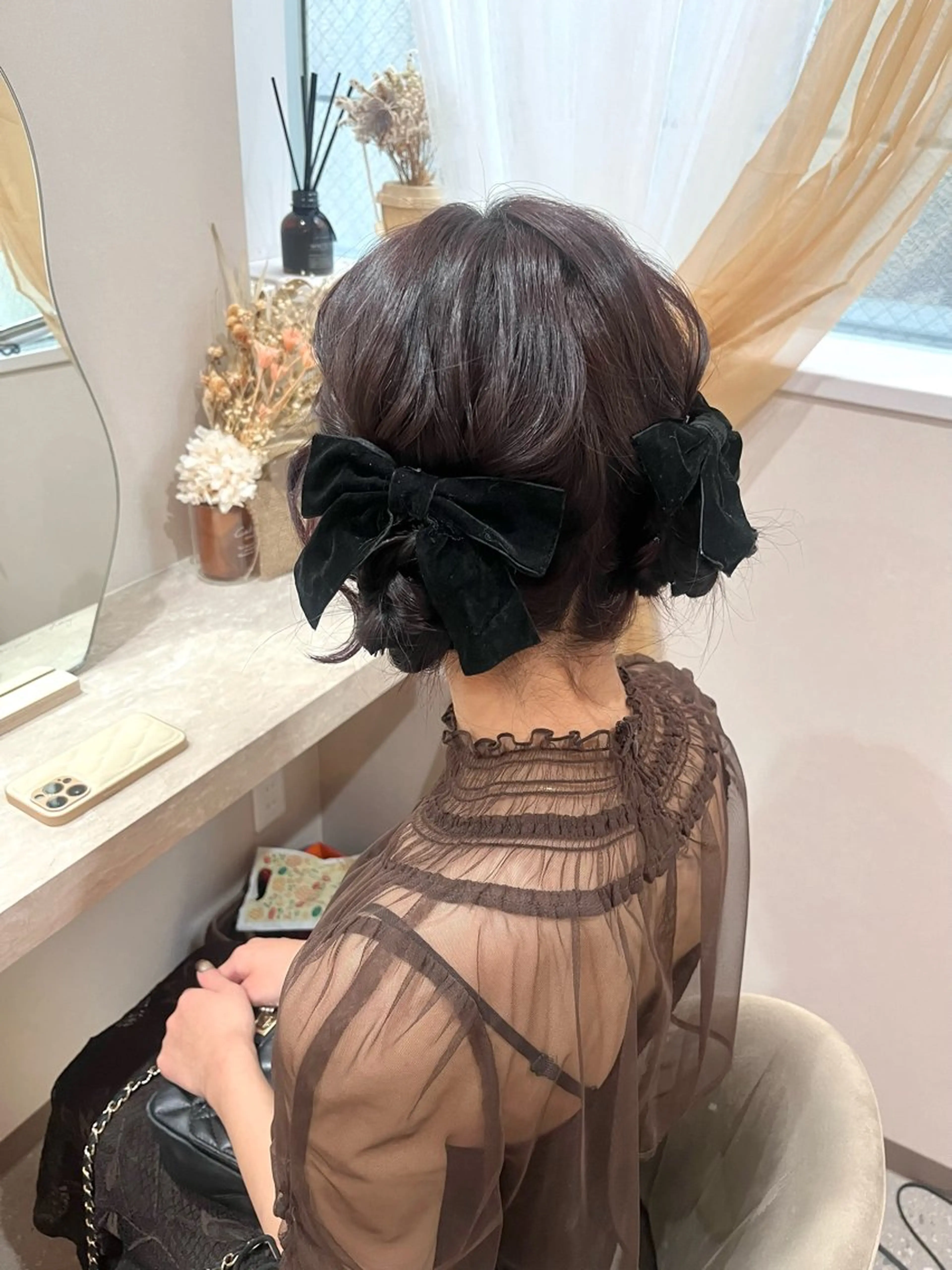 セミロング ヘアアレンジ ヘアセット Mila Akariのヘアスタイル