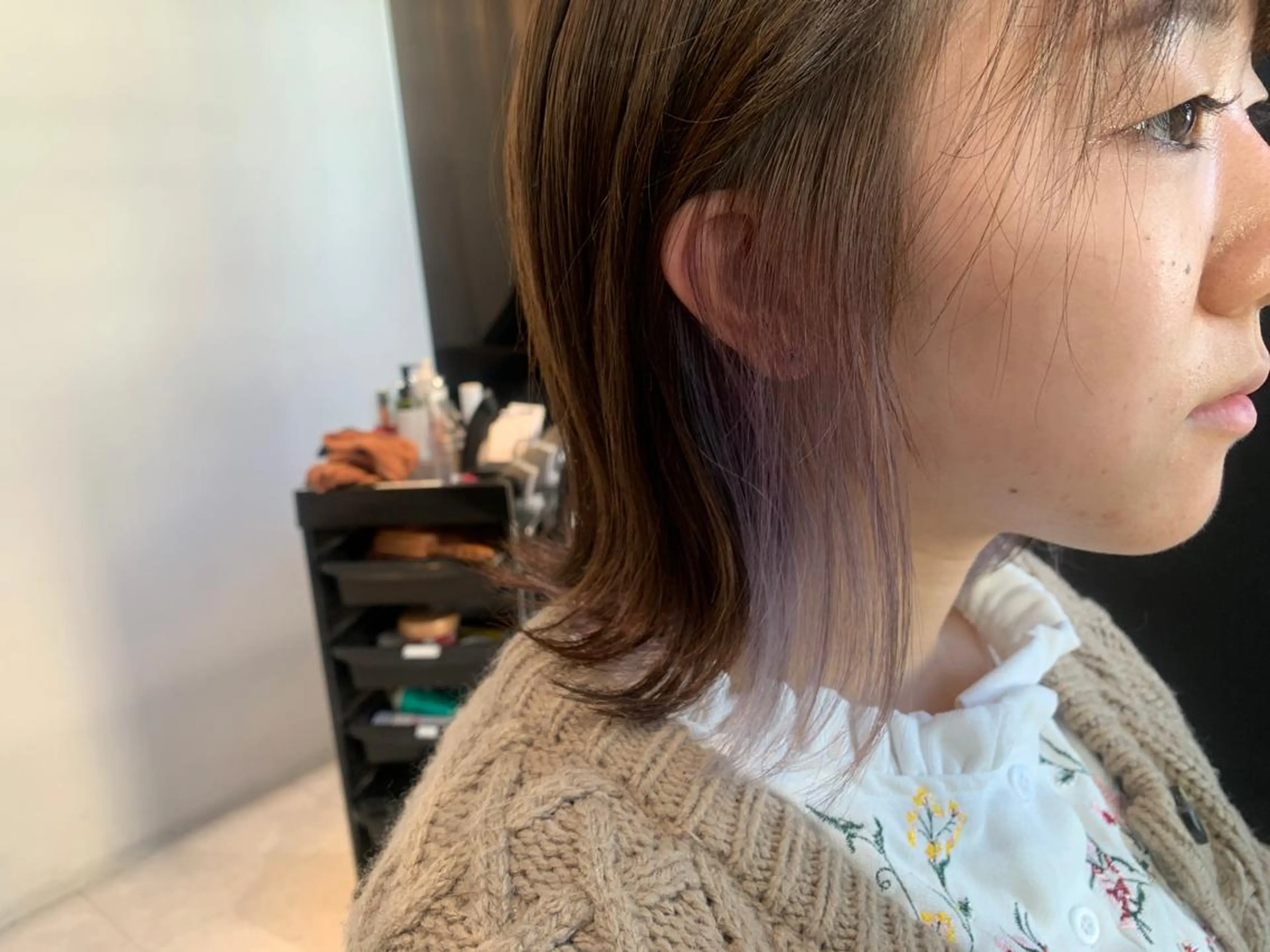 ミディアム カラー ネイル マツエク・マツパ インナーカラー トリートメント ボブ、縮毛矯正👑 心斎橋/高城涼也のヘアスタイル