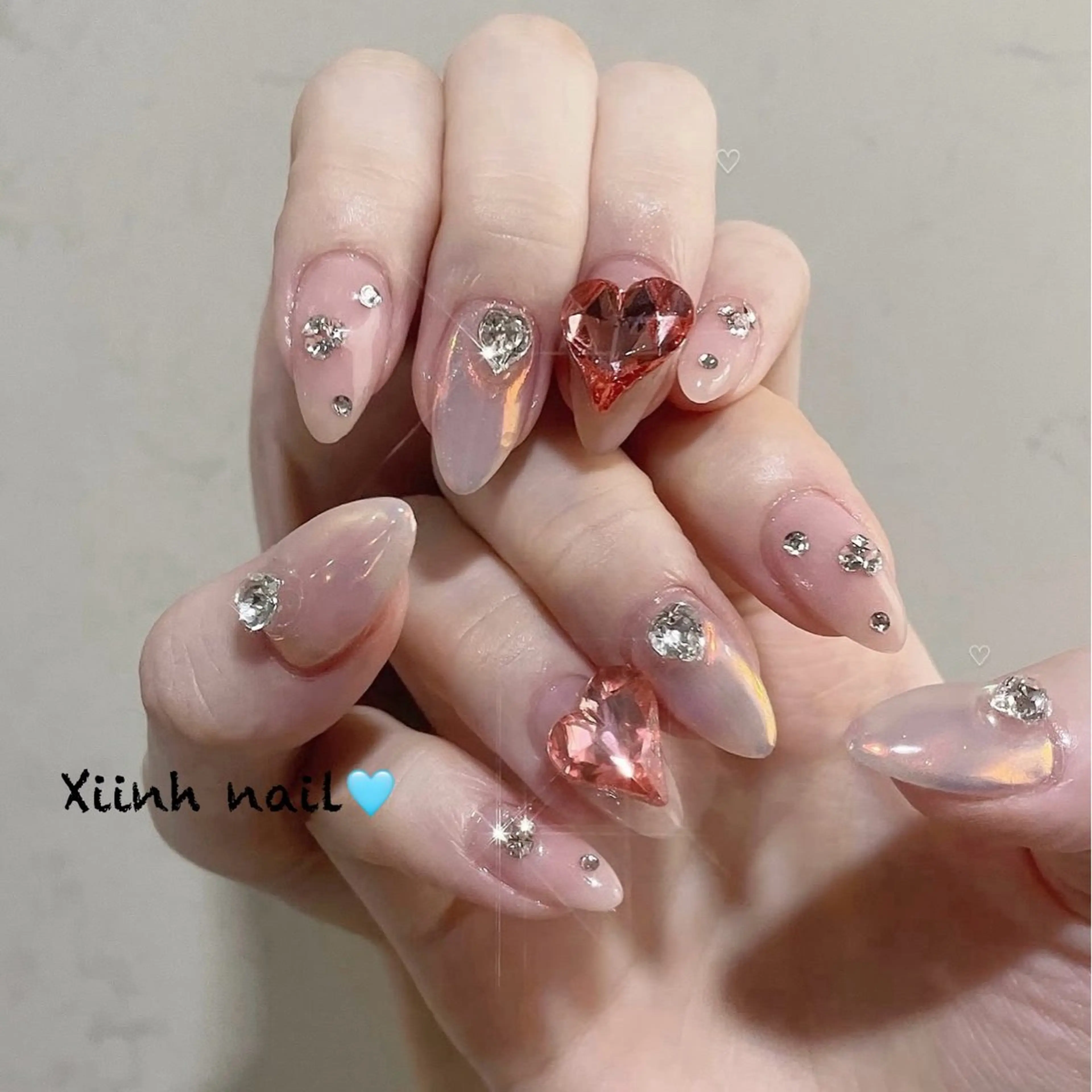 ネイル チークネイル 桜ネイル フットネイル フレンチネイル ジェルネイル XIINH NAIL SALONのネイルデザイン