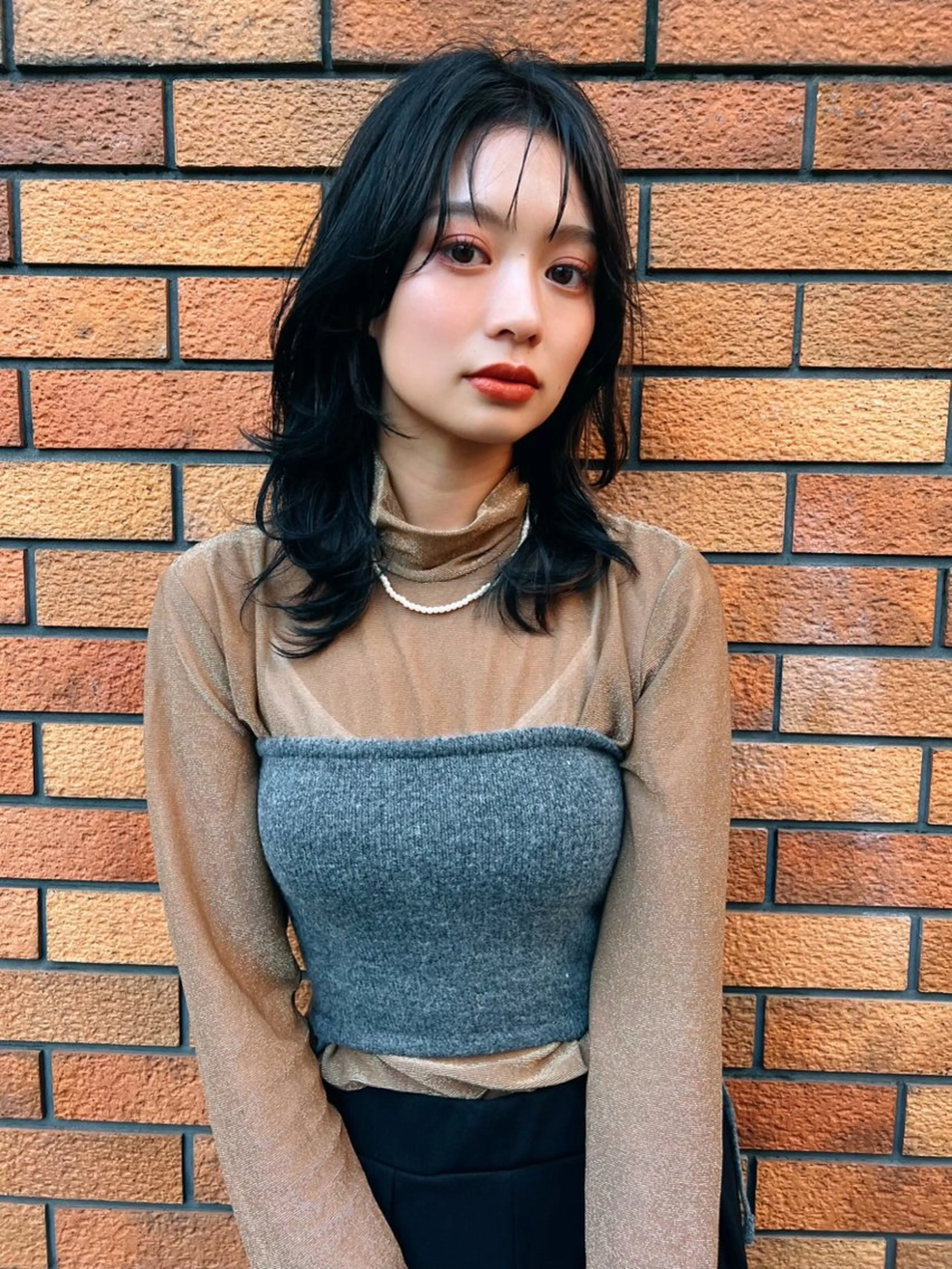 ミディアム カット ヘアカラー トリートメント mowen RUIのヘアスタイル