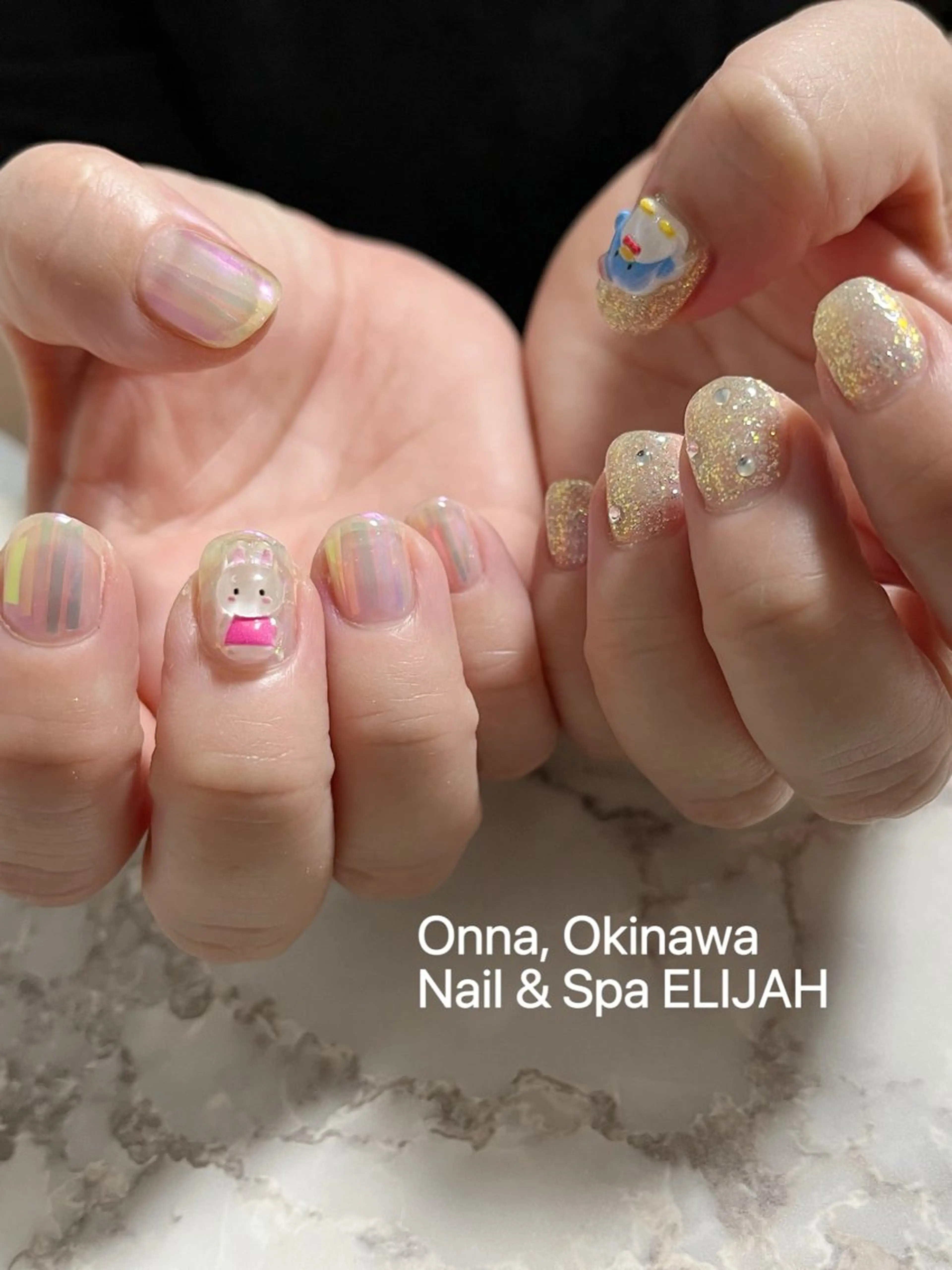 ネイル 持ち込み ハンドネイル ダンラップ新里 友簣乃のネイルデザイン