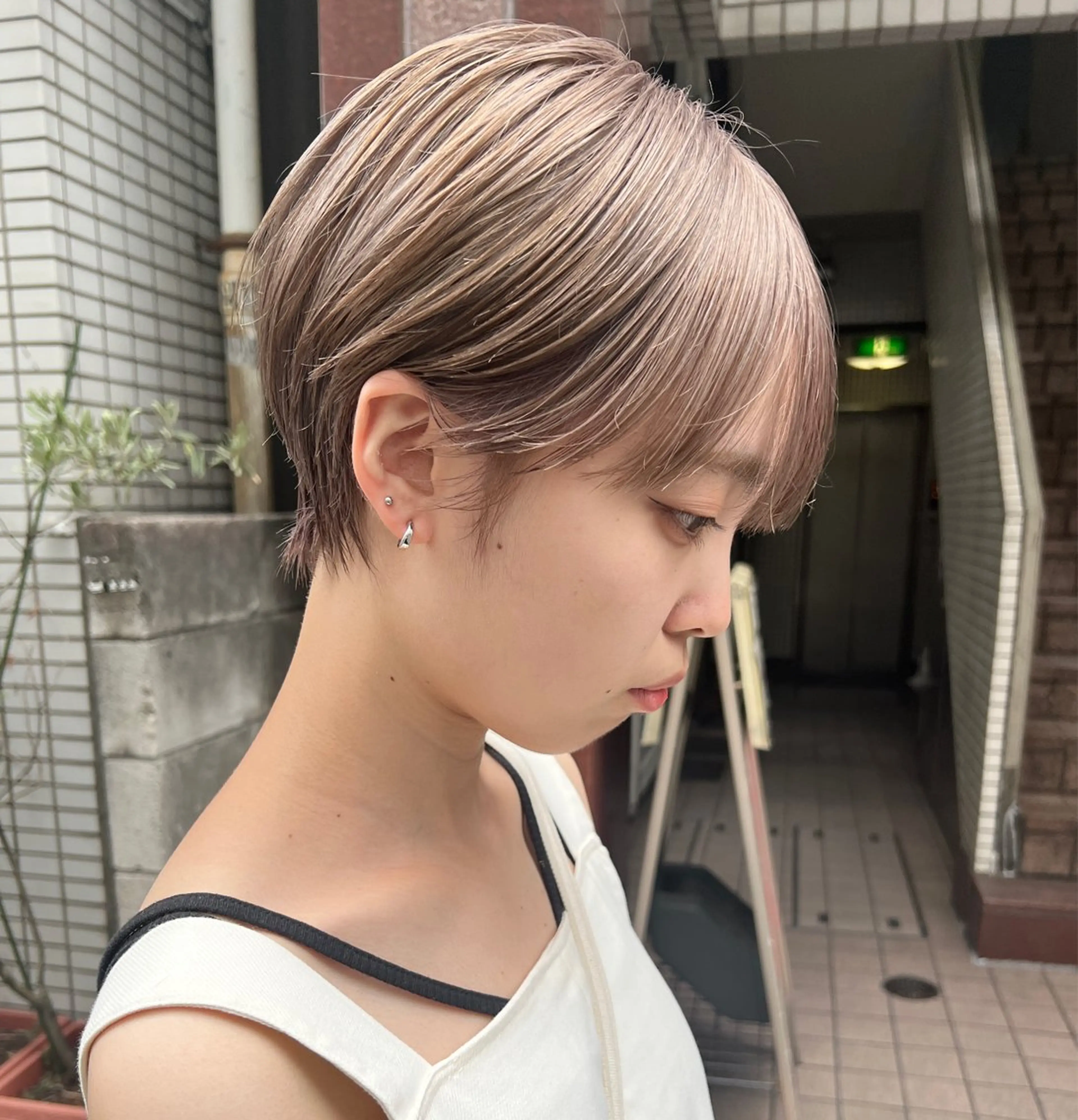 ショート カラー ブリーチ ブロンド ショートヘア カット ヘアカラー トリートメント 🌿ショート🌿 パーマ🌿淳平のヘアスタイル