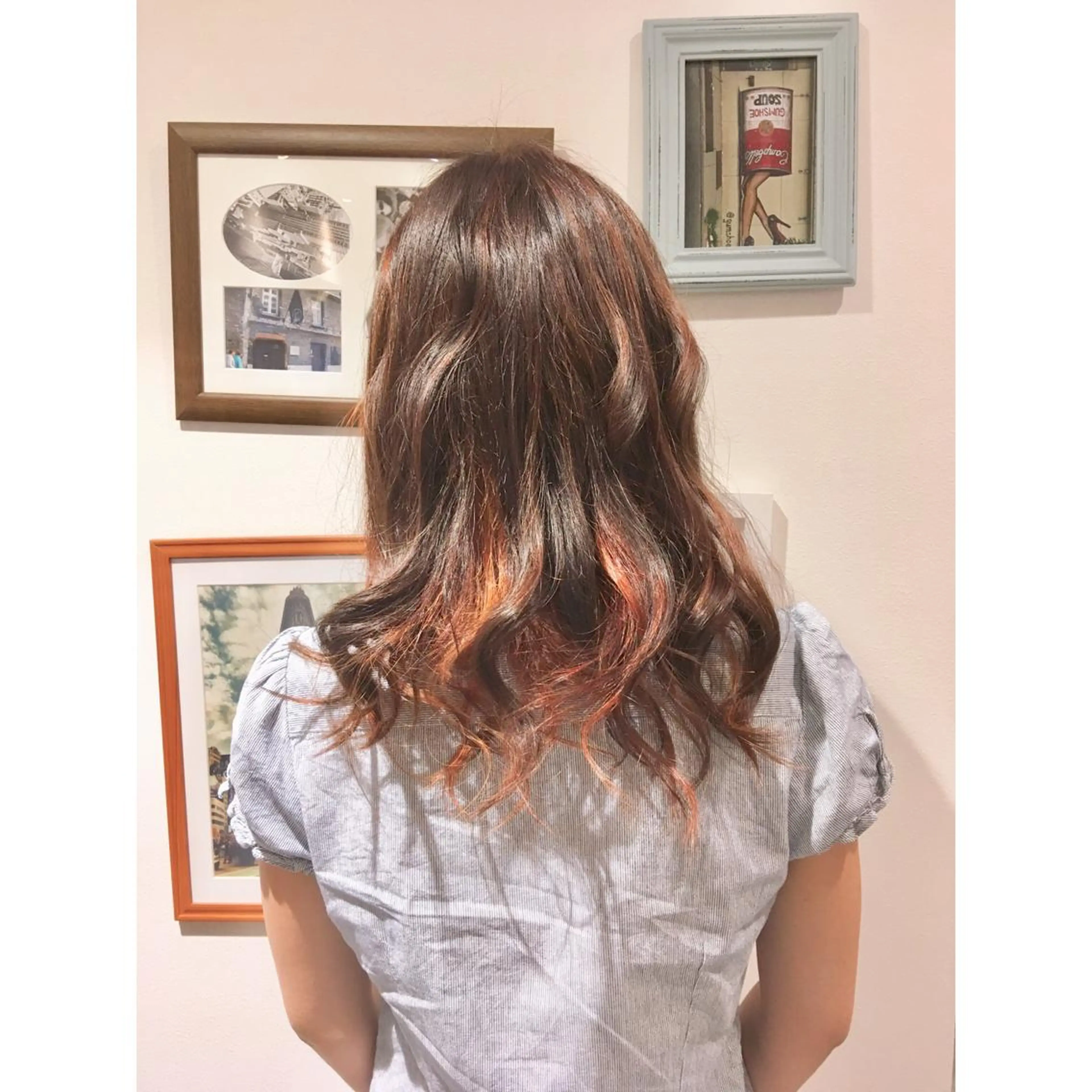 ロング カラー ヘアアレンジ オレンジ . YUIのヘアスタイル